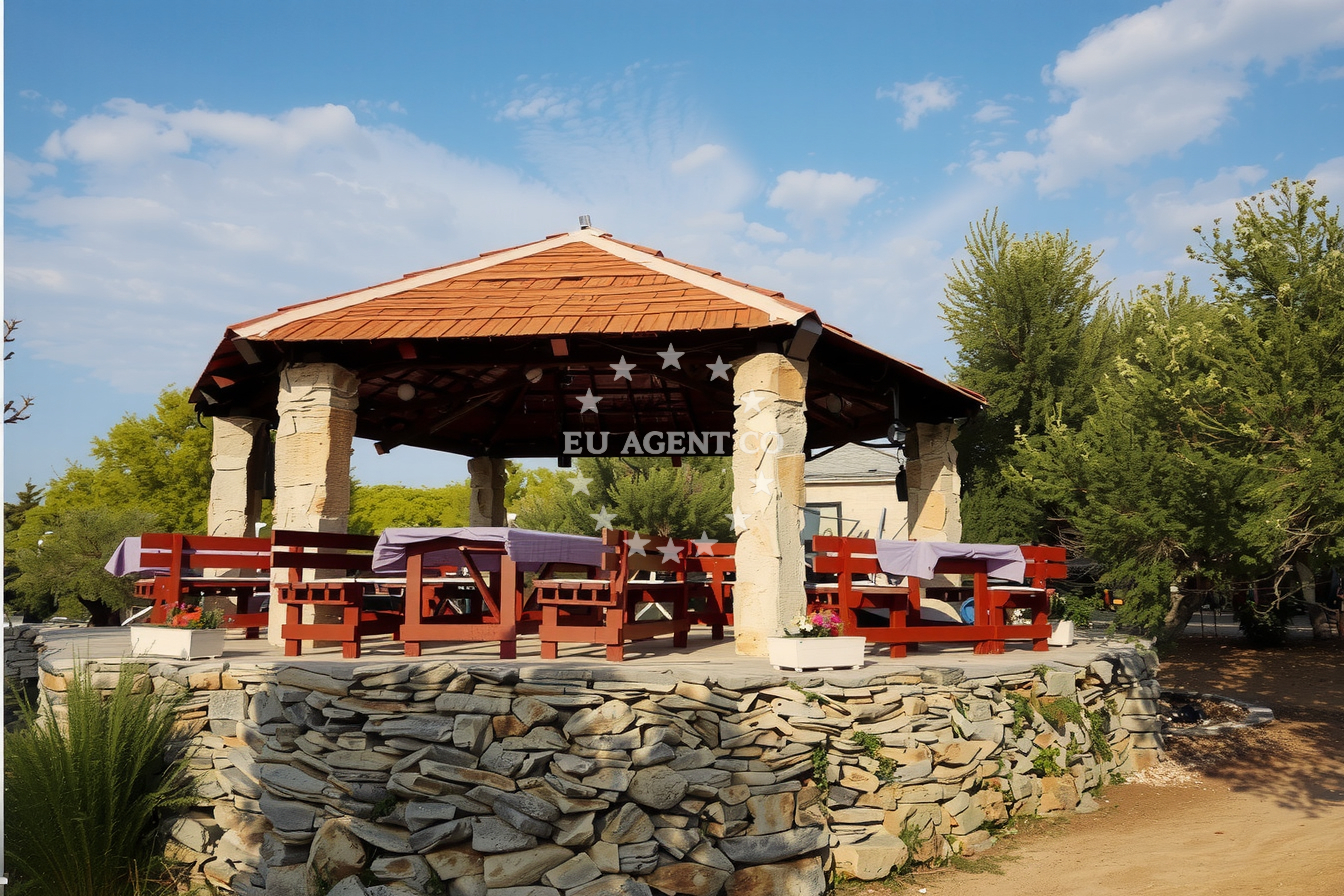 Dining at Nebo Restaurant, Kakan Island, North Dalmatia, Croatia with sunset views