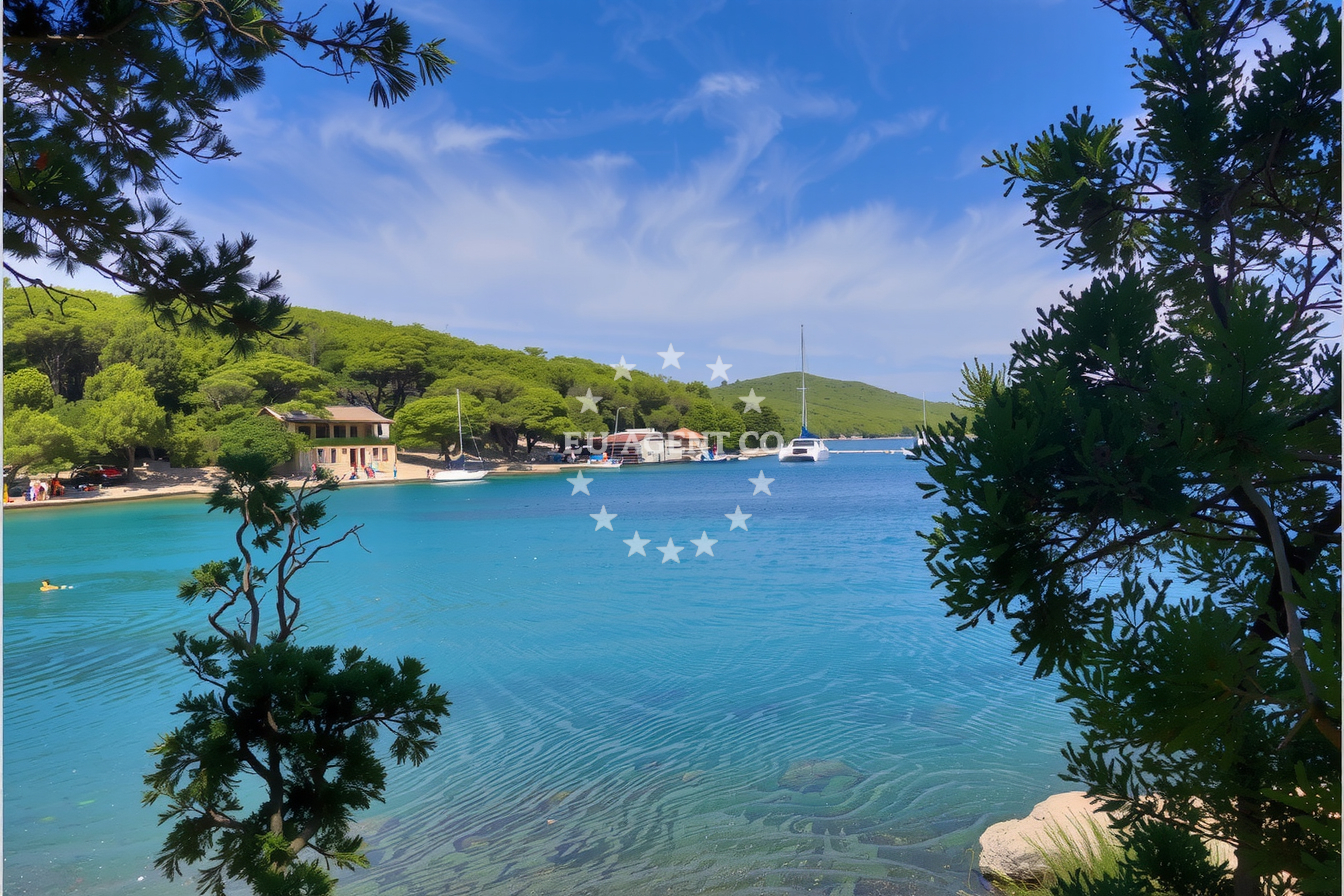 View of the Adriatic Sea from Bagatela Restaurant, Katina Island