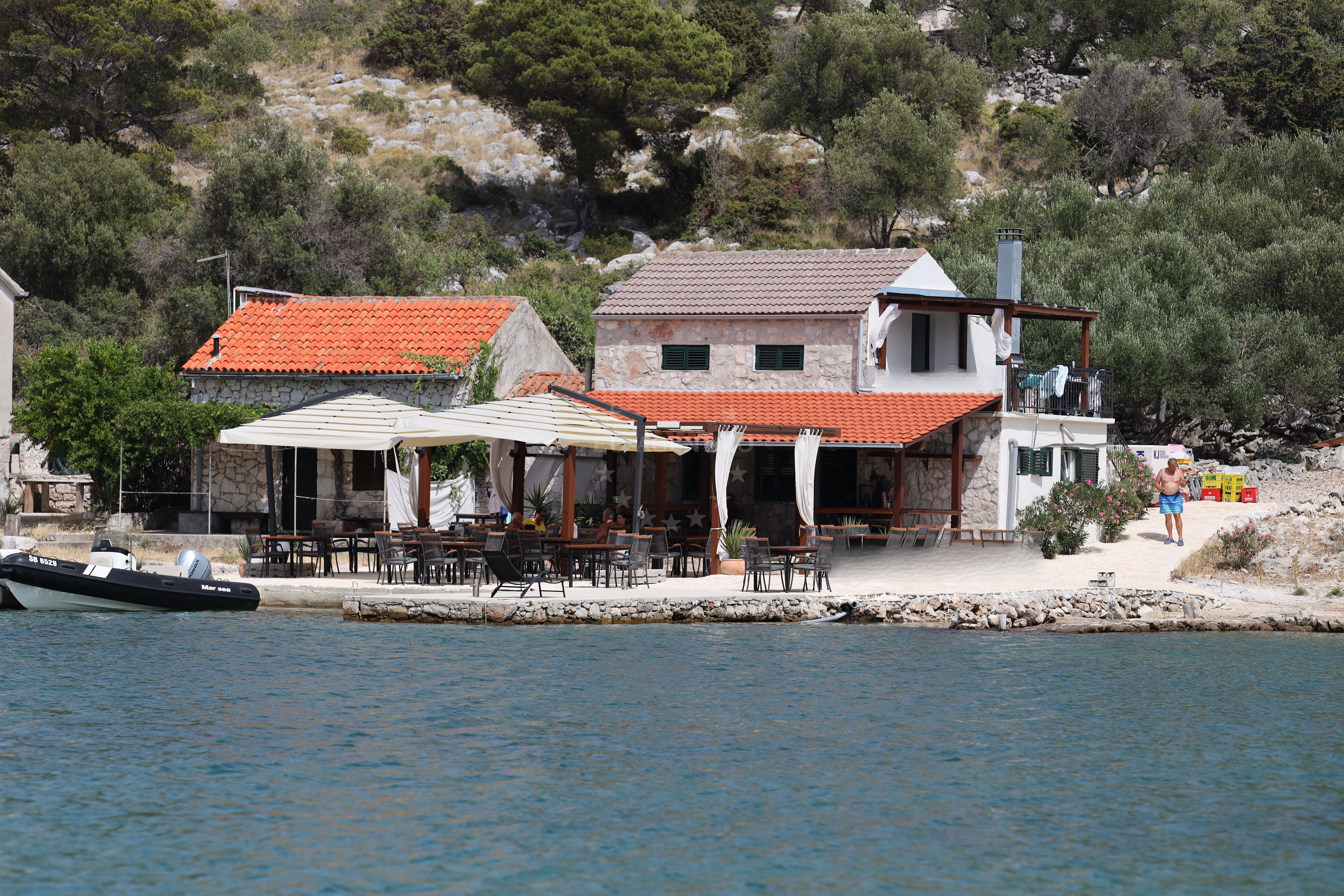 Konoba Larus restaurant on Lavsa Island, North Dalmatia, Croatia
