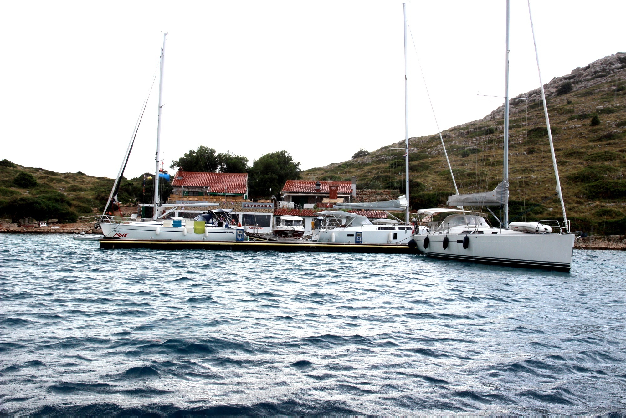 Terrace view of Konoba Levrnaka overlooking Levrnaka Bay