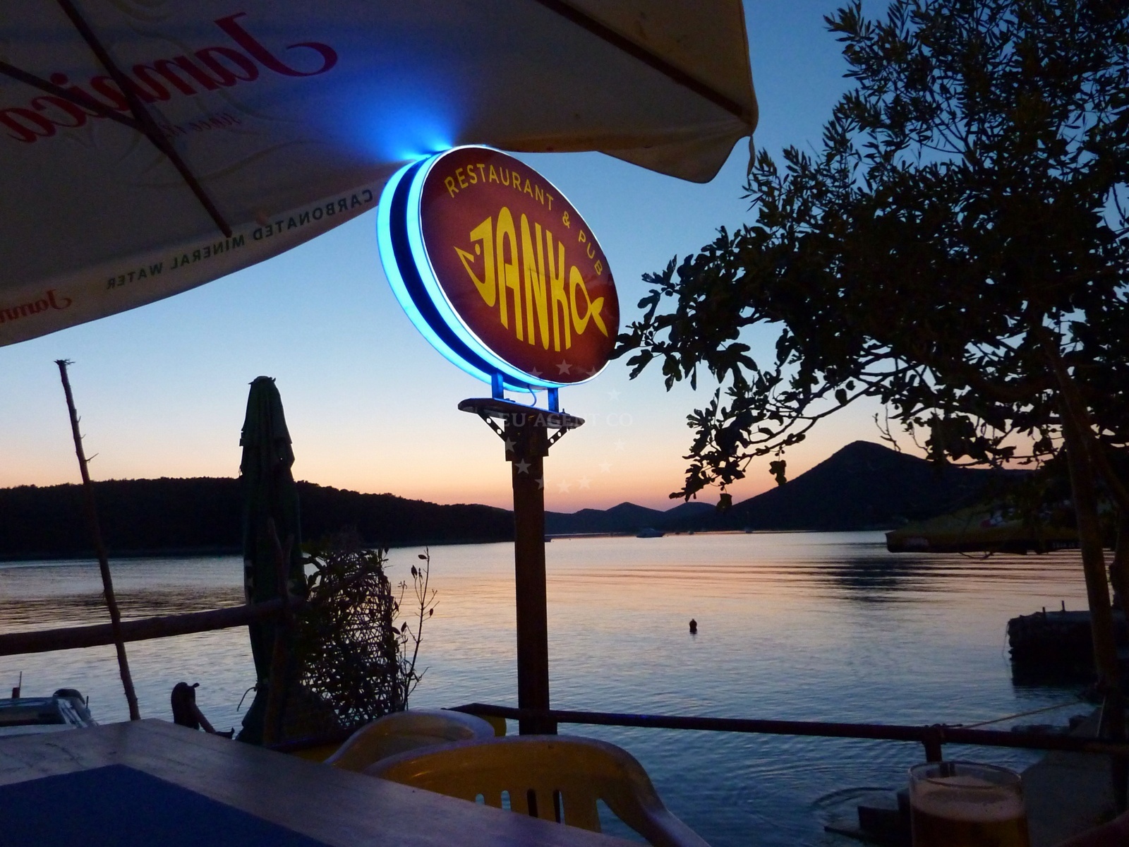 Janko Restaurant terrace with panoramic sea view in Brgulje, Molat, Croatia