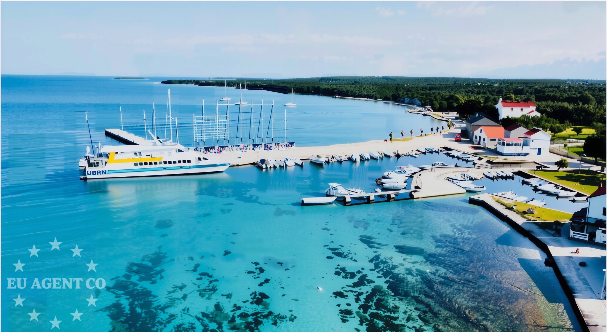 Buoy field near Olib, North Dalmatia, accessible to yachts