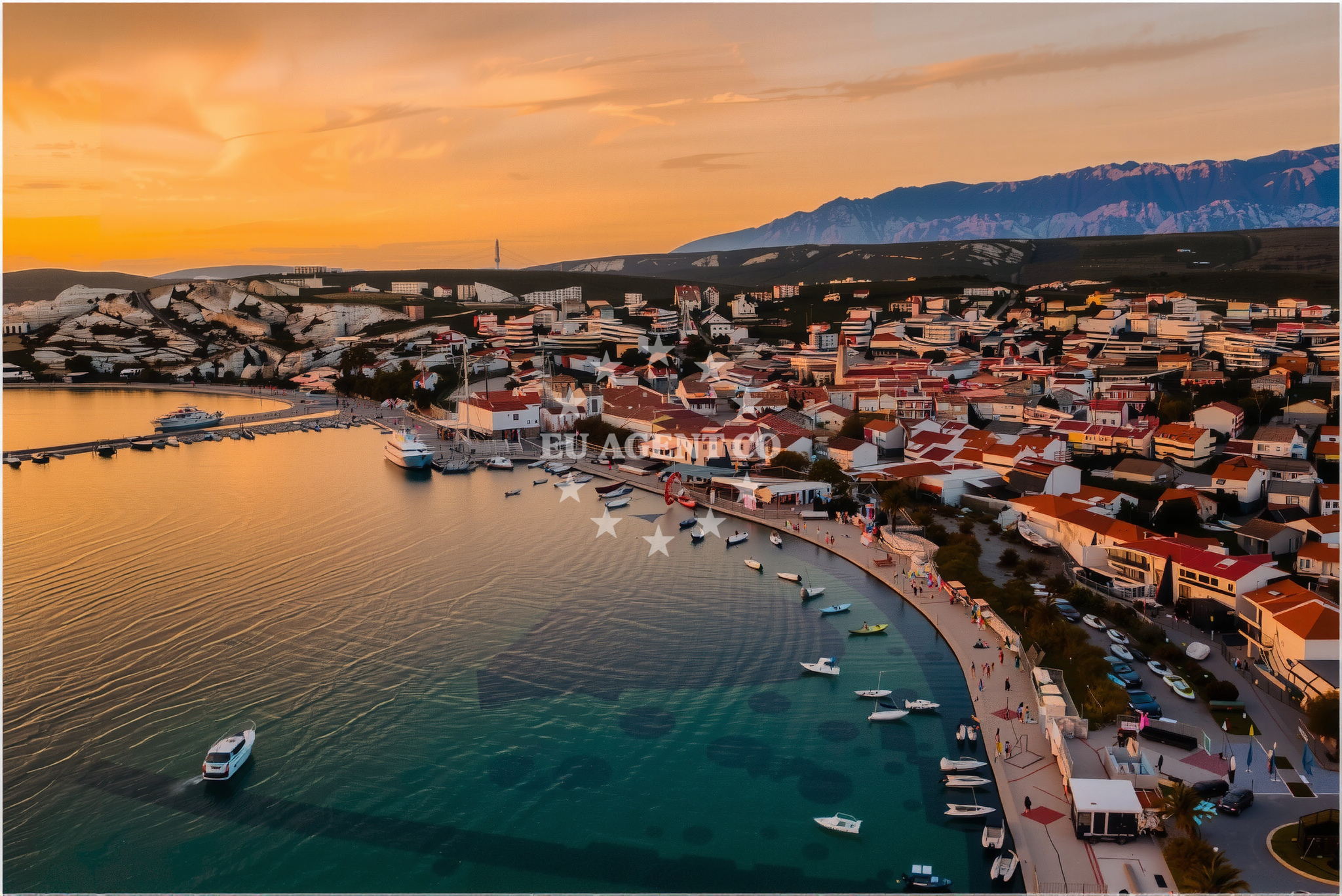 Restaurant in Novalja, Pag, Croatia overlooking the Adriatic Sea