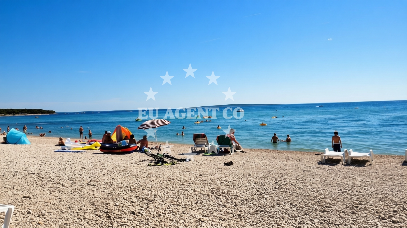 View of Lokunje Beach from the restaurant in Novalja