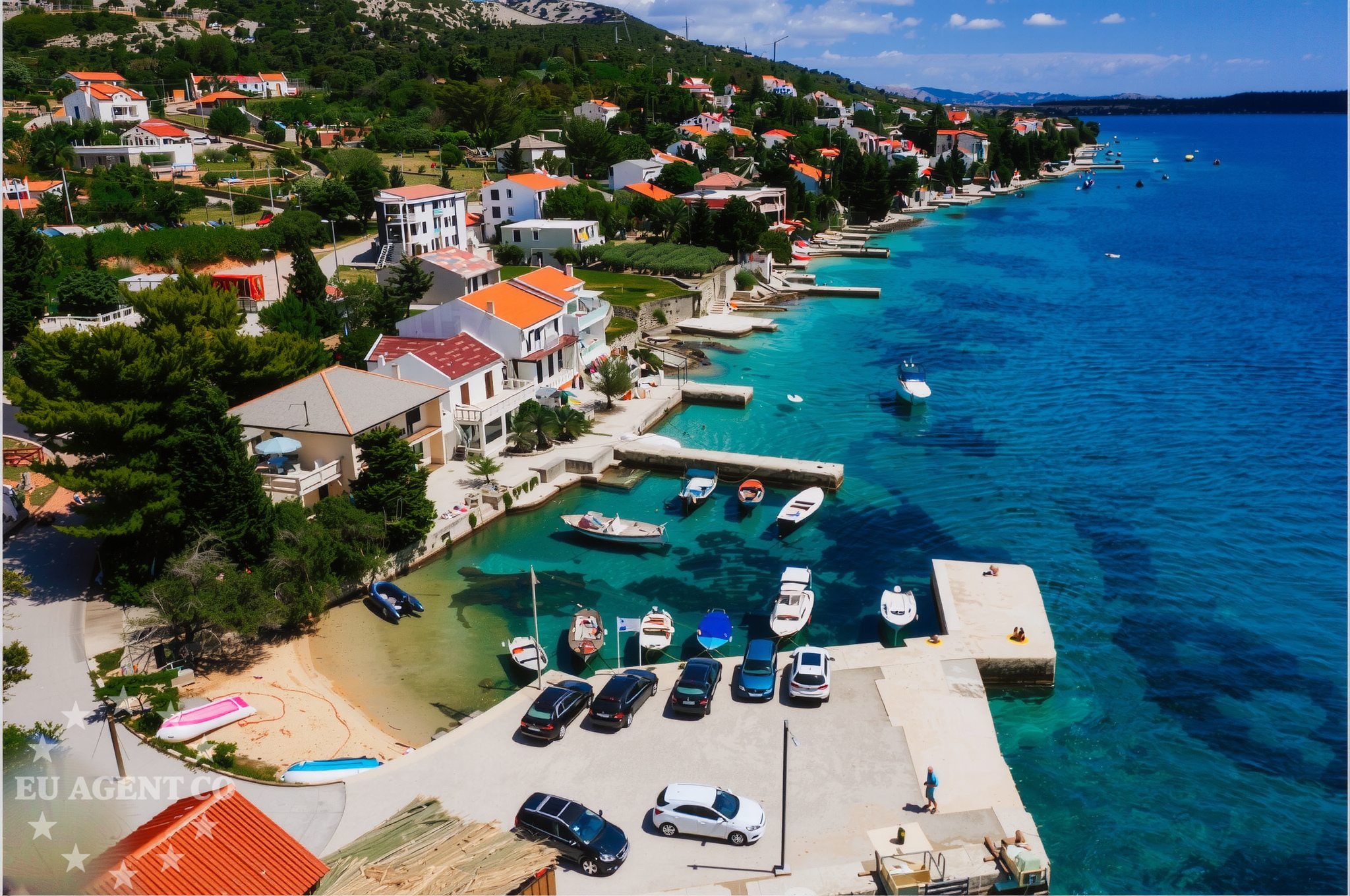 Scenic coastal views of Pag Island from Stara Novalja Restaurant