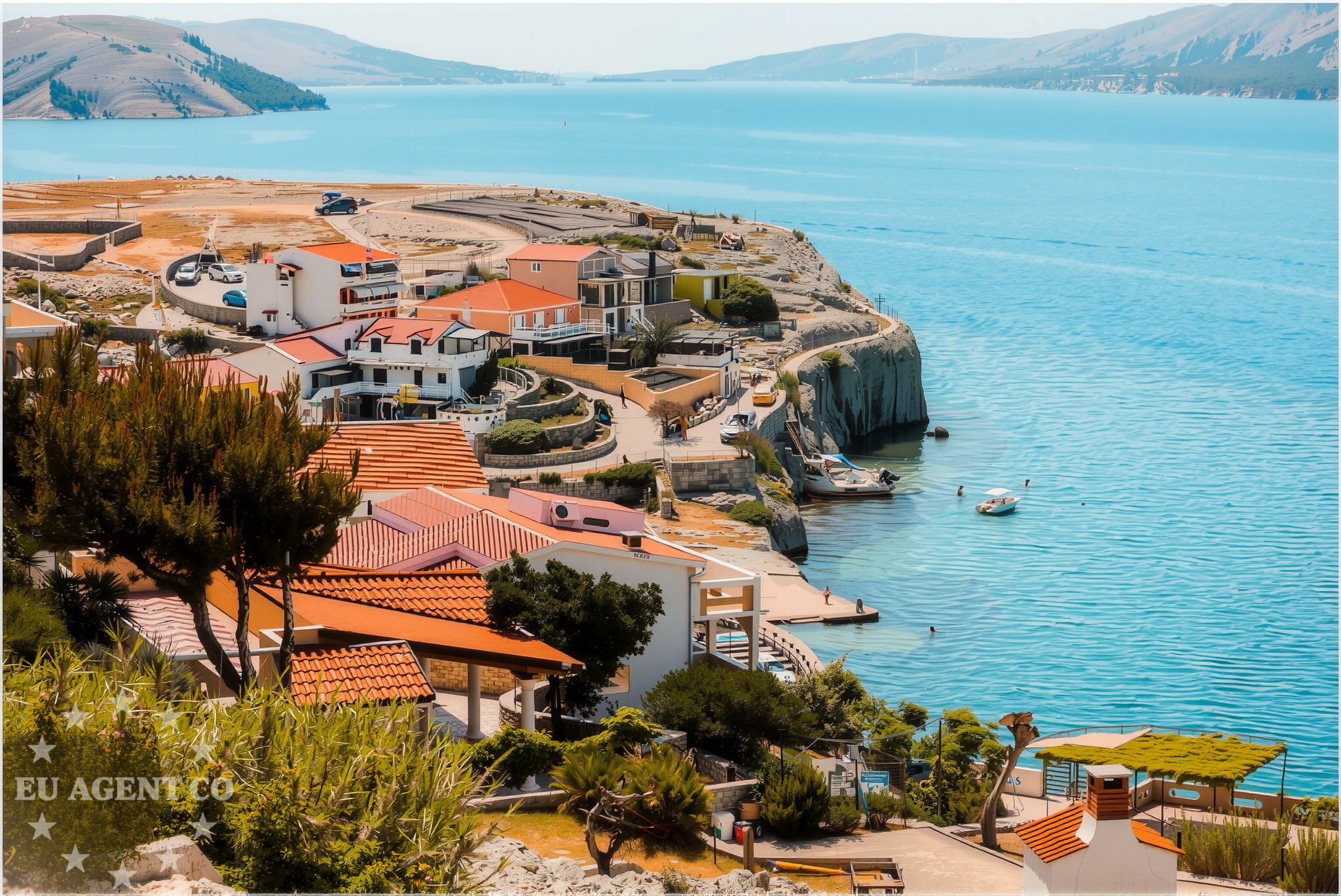 Jetties in Zubovici, Pag, North Dalmatia, Croatia