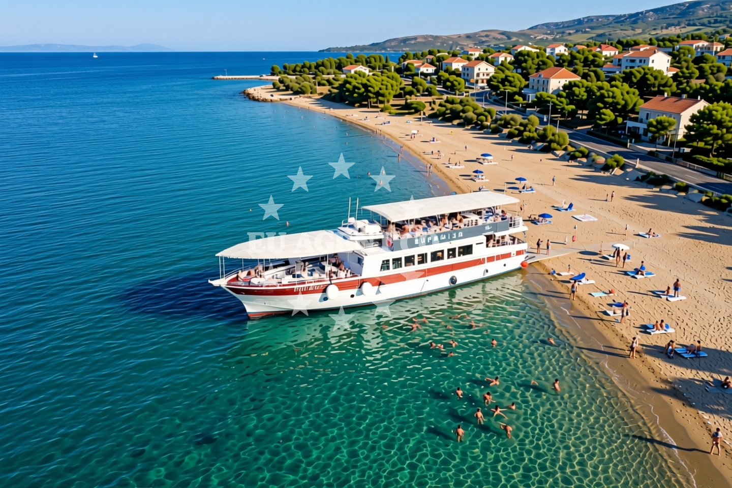Restaurant in Pasman, North Dalmatia, overlooking the Adriatic Sea