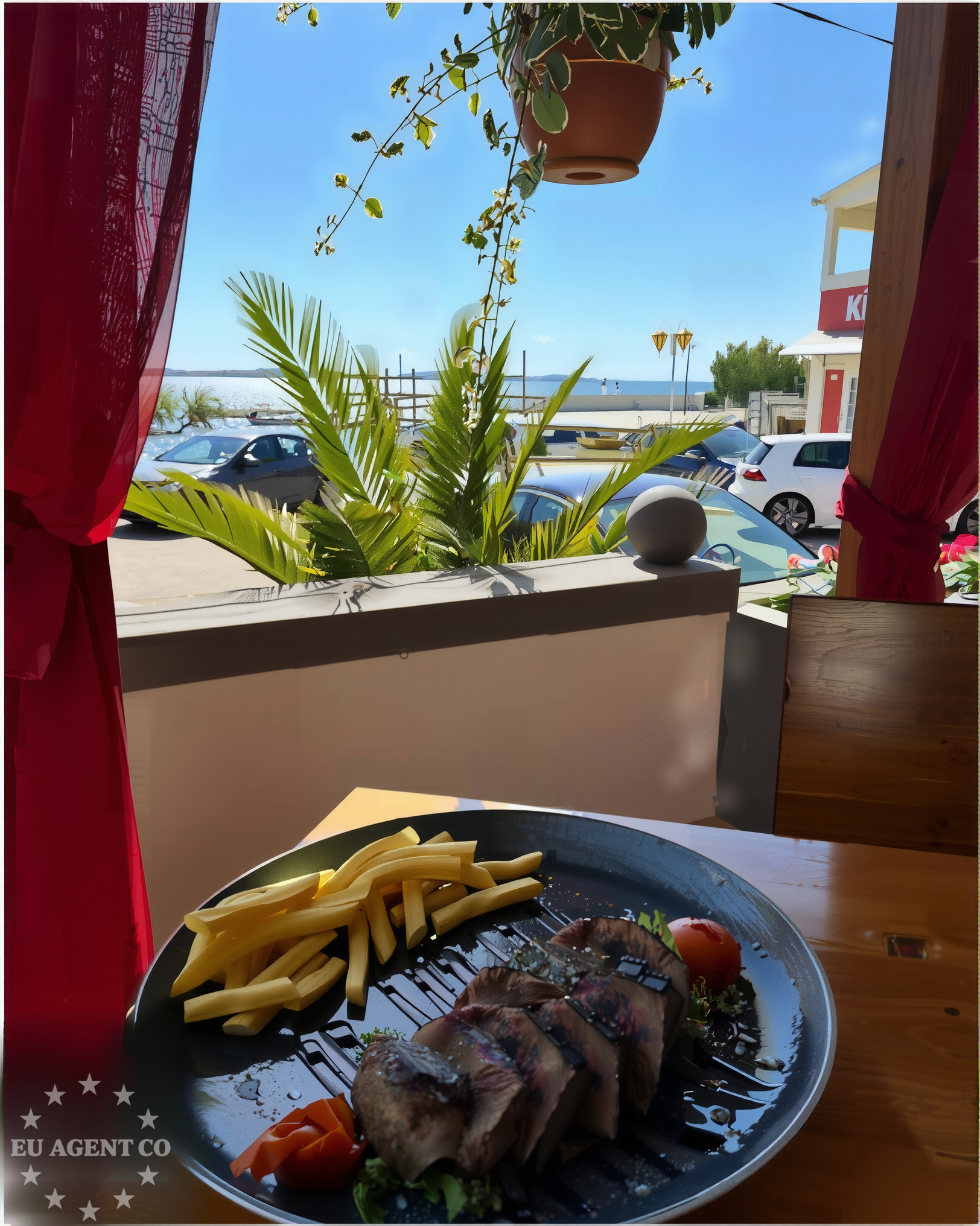 Restaurant in Petrcane, North Dalmatia, overlooking the Adriatic Sea