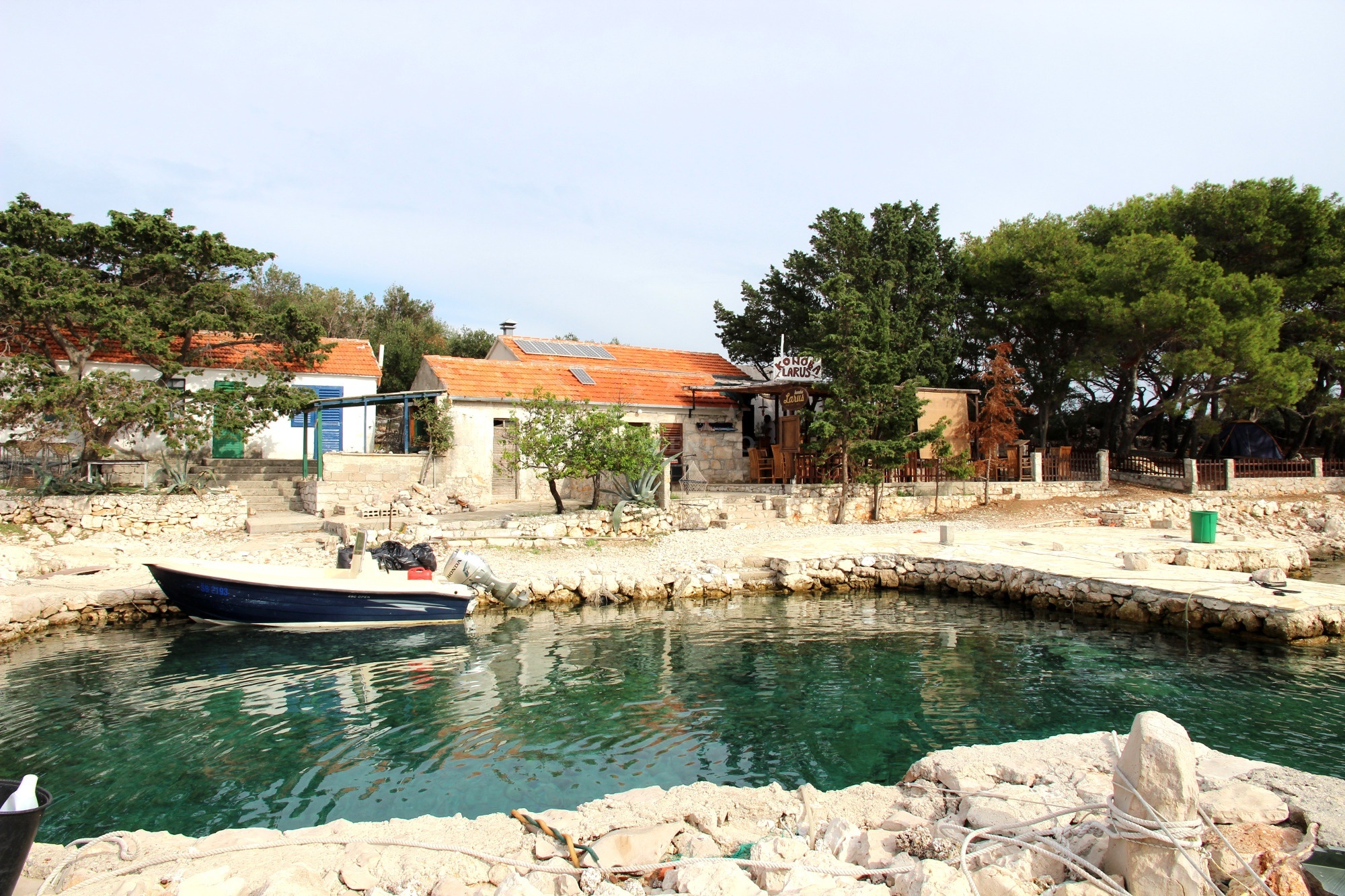 Mooring buoys near Ravni Zakan Restaurant, Croatia