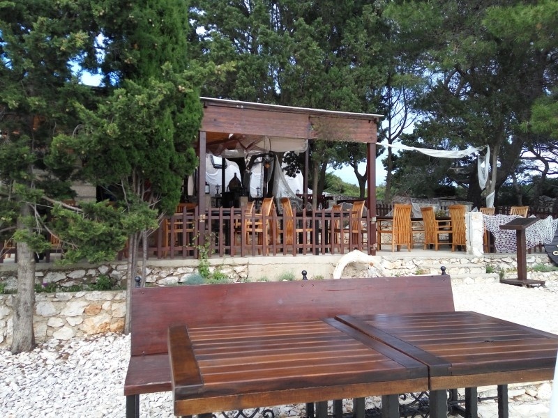 Dining area at Konoba on Ravni Zakan, Kornati National Park