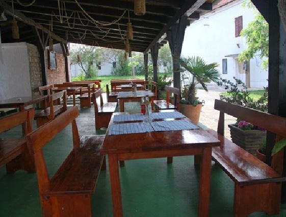 Dining area at Mul Restaurant overlooking the Adriatic Sea