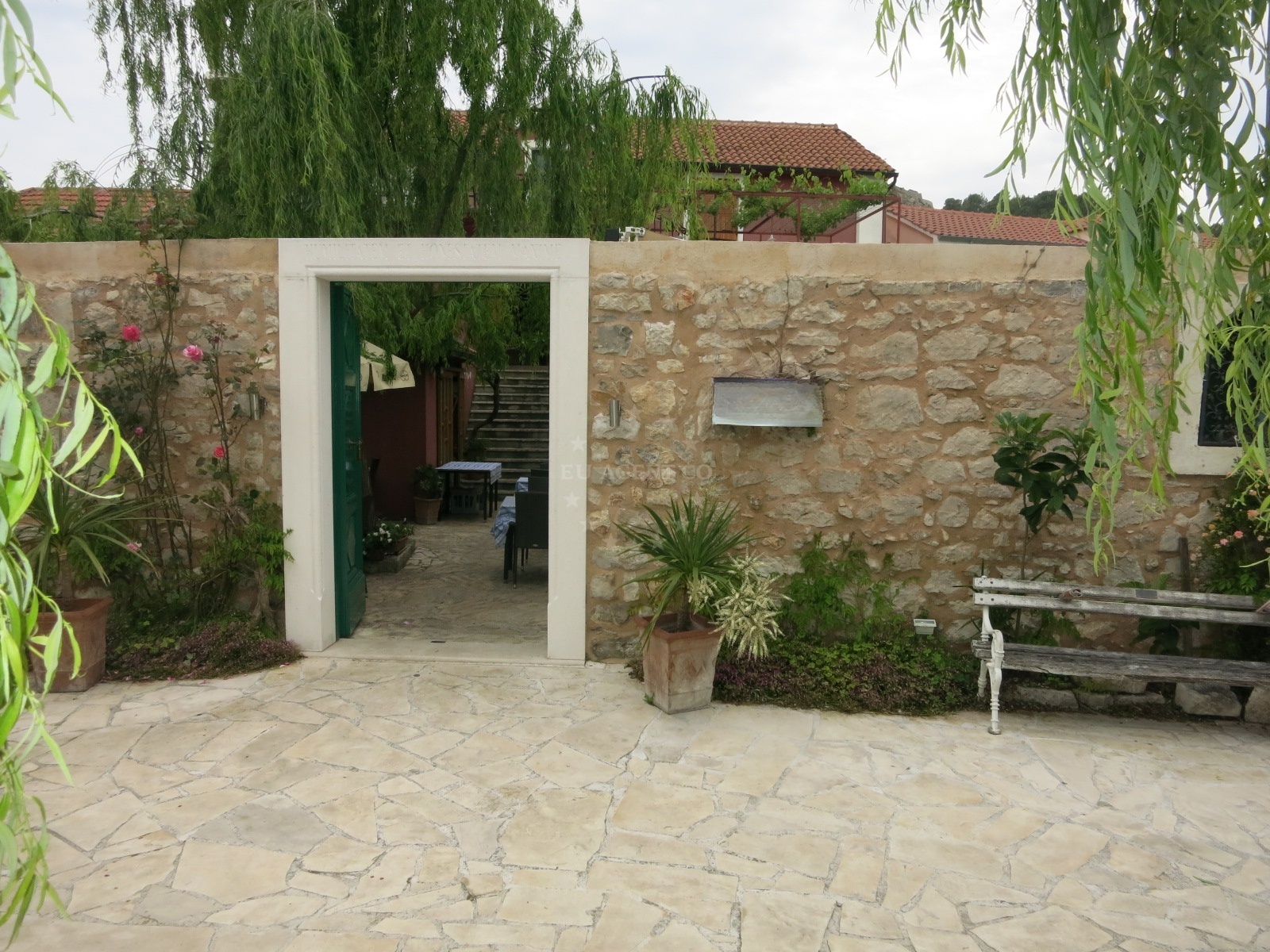 Interior of Cantinetta Restaurant with rustic decor