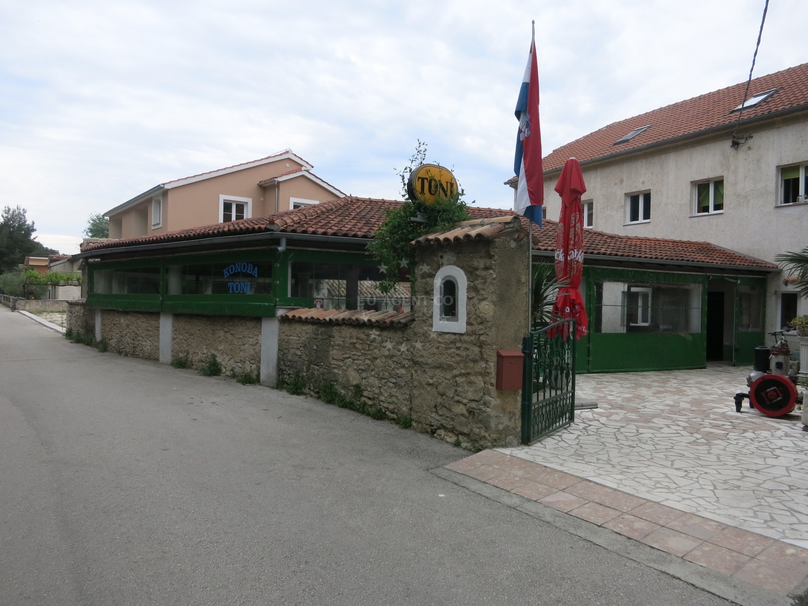 View from Konoba Toni toward Skradin harbor and marina