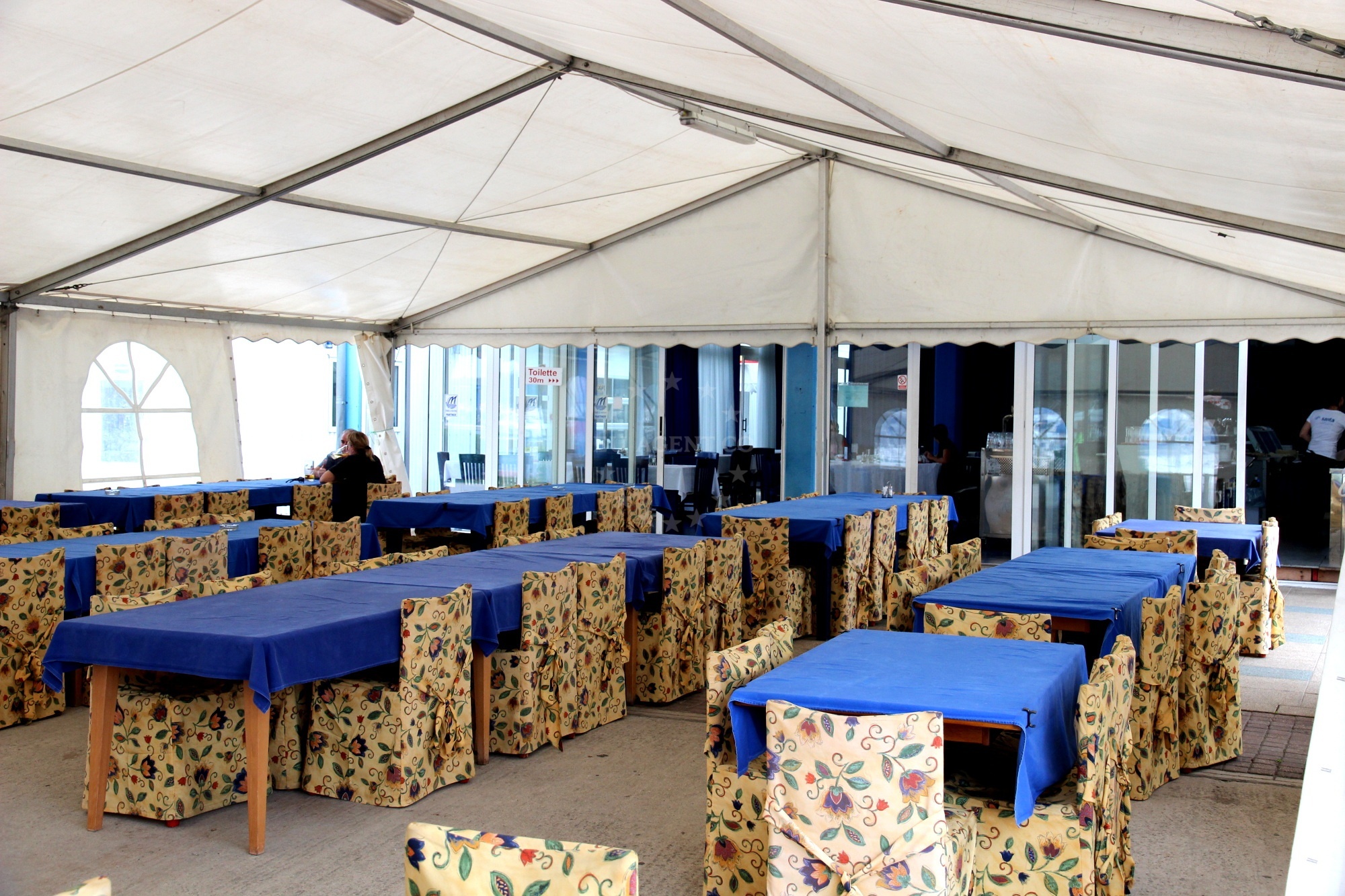 Dining area at Gajeta Restaurant with views of the marina