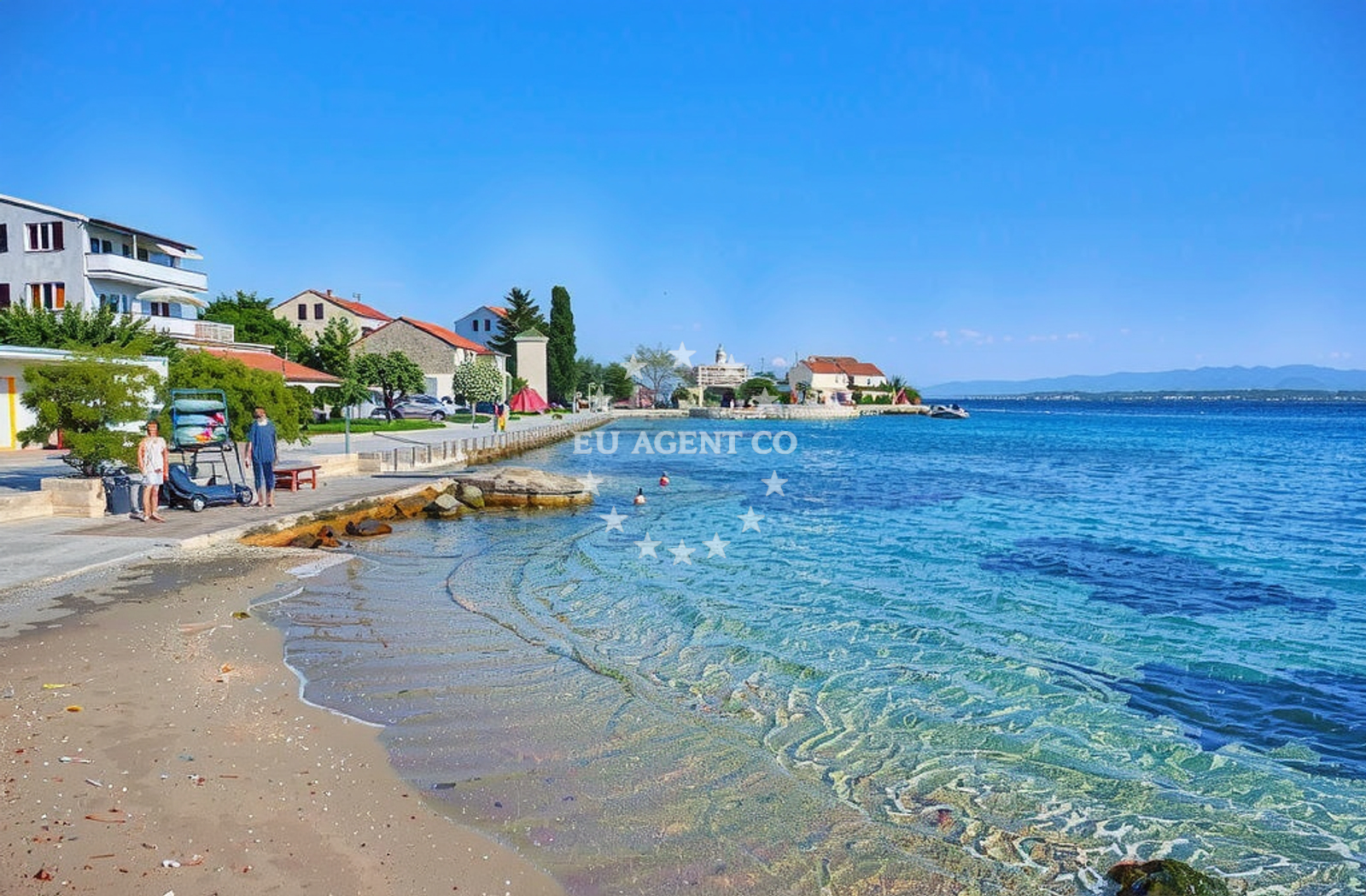 View from Barbara Restaurant towards Marina Preko and the Adriatic coastline