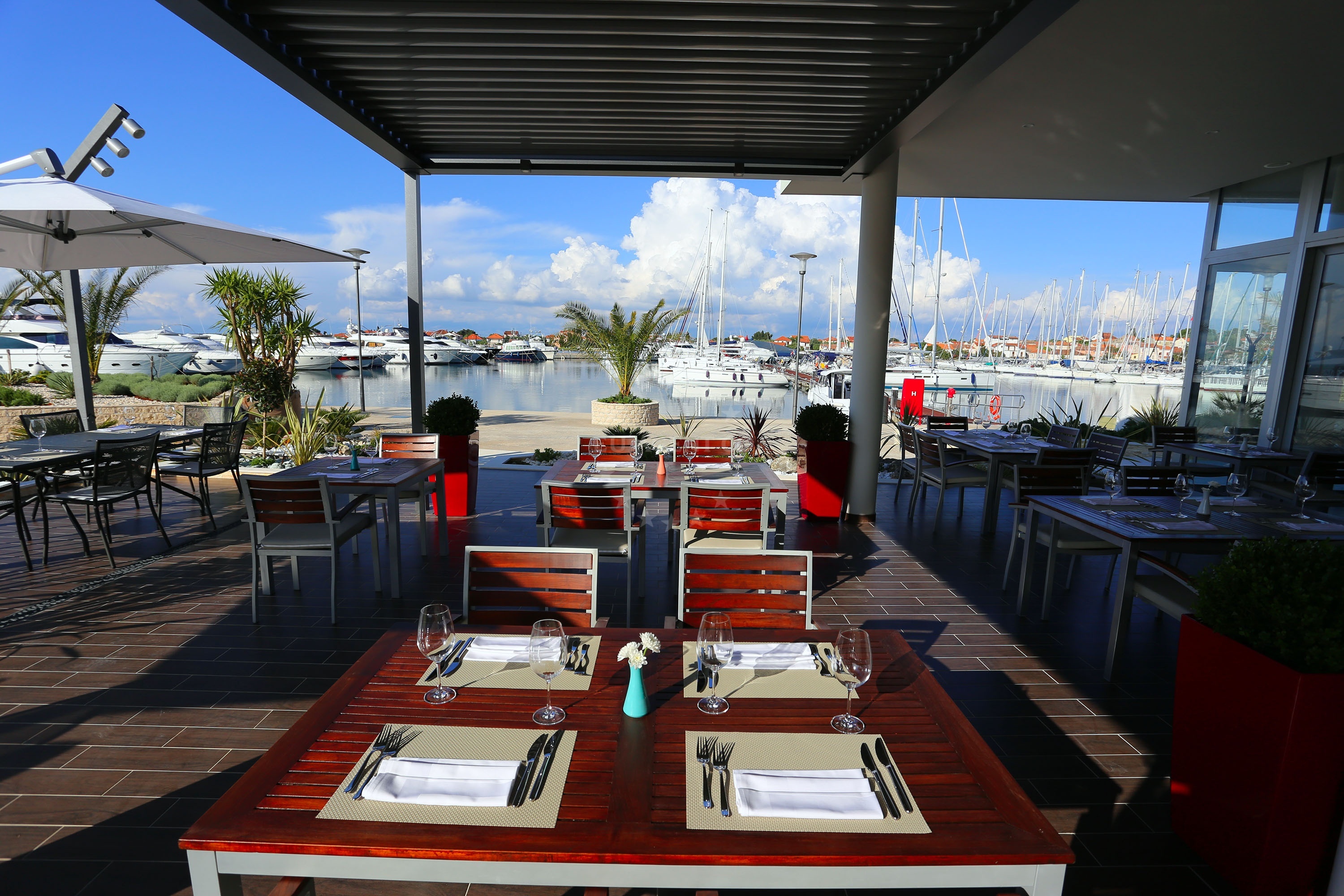 Dining area at Olive Garden, Ugljan, Croatia