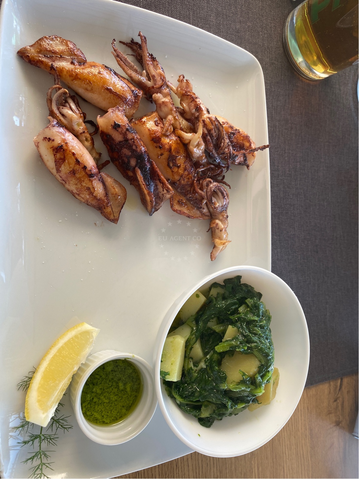 Adria Restaurant in Vodice, North Dalmatia, Croatia, overlooking the Adriatic Sea with views of ACI Marina Vodice in the distance.