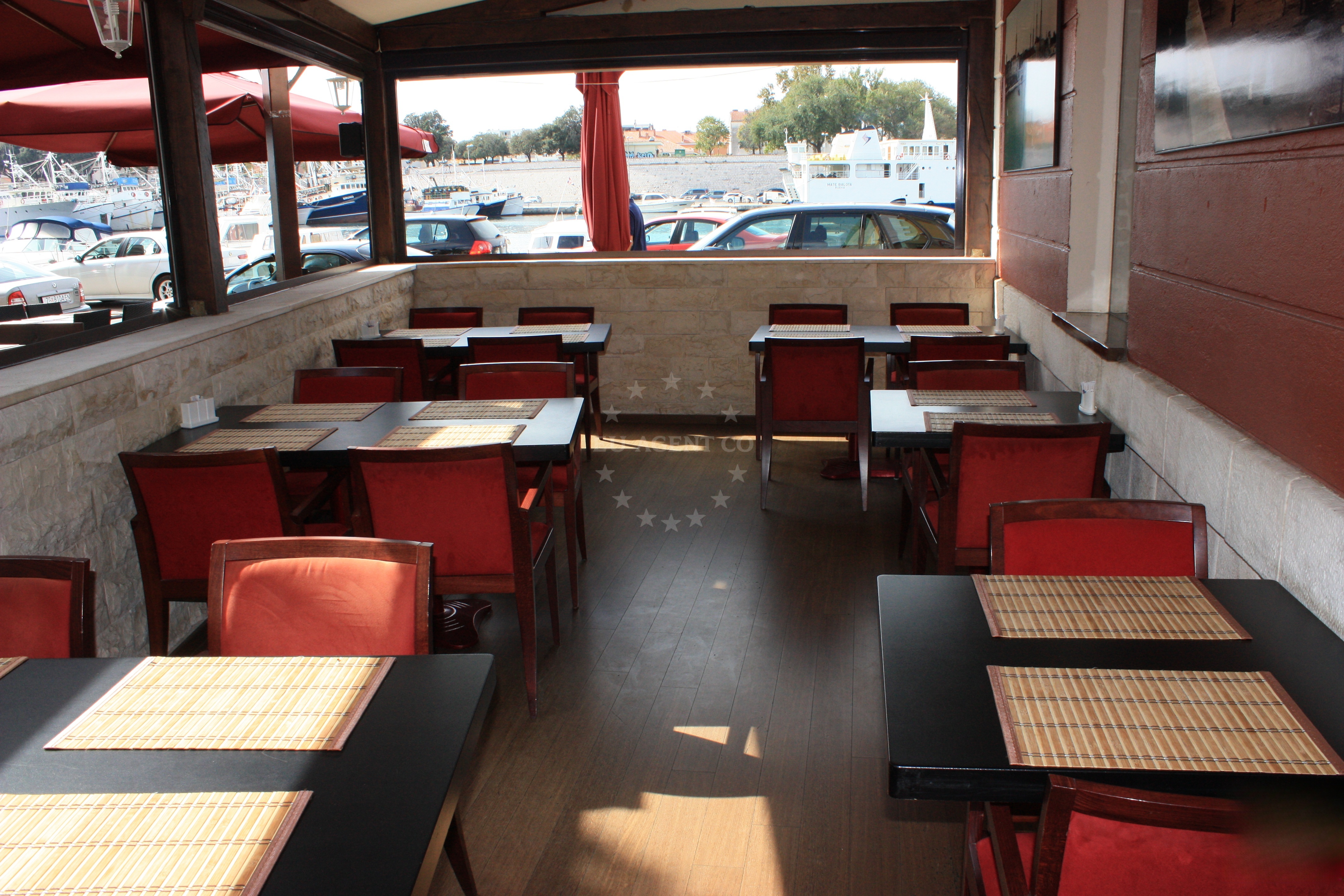 Outdoor seating area at Giardin Restaurant near Marina Zadar