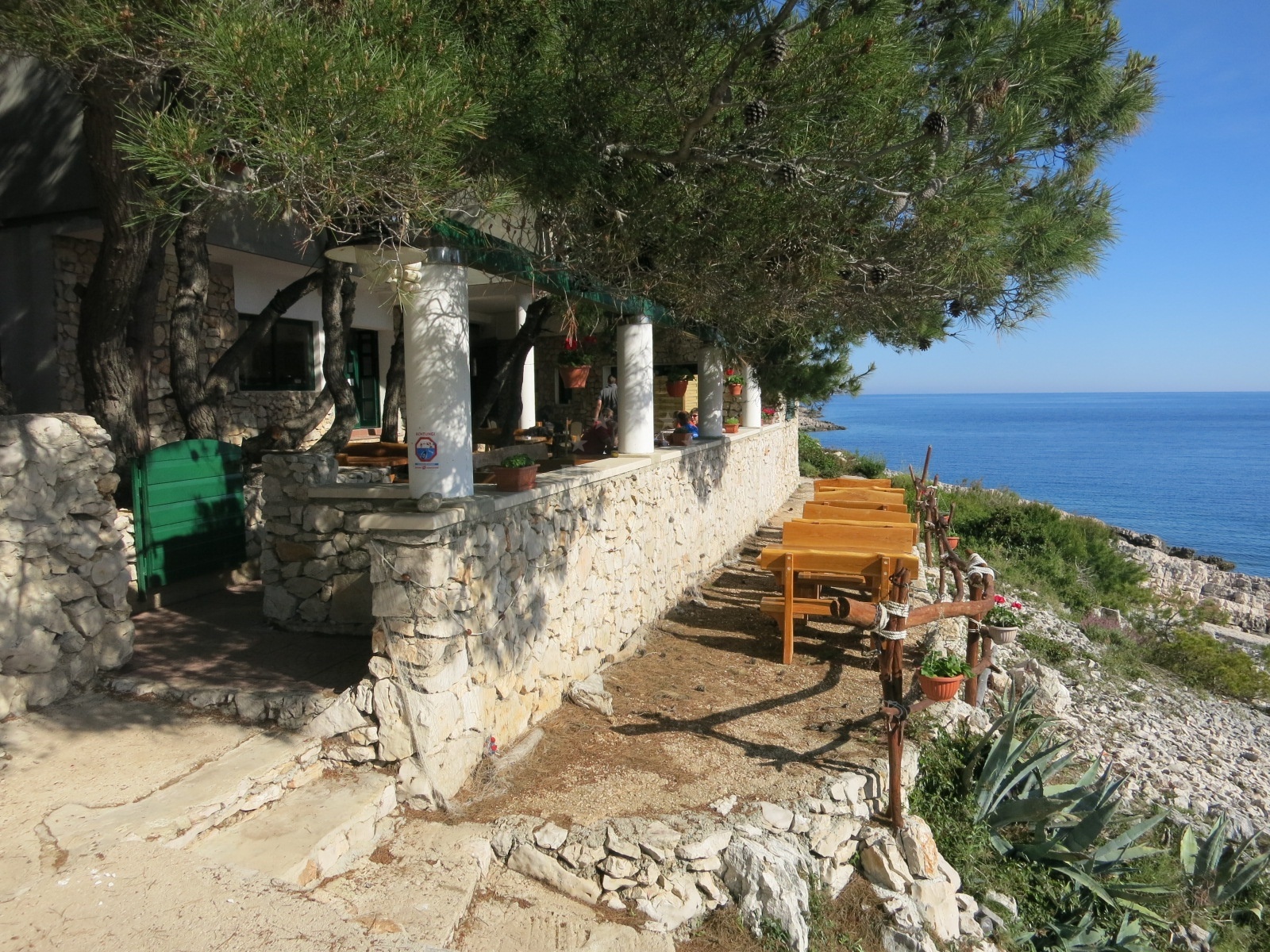 Coastal view near Konoba Tratinska restaurant in Žirje on the island Žirje, Croatia