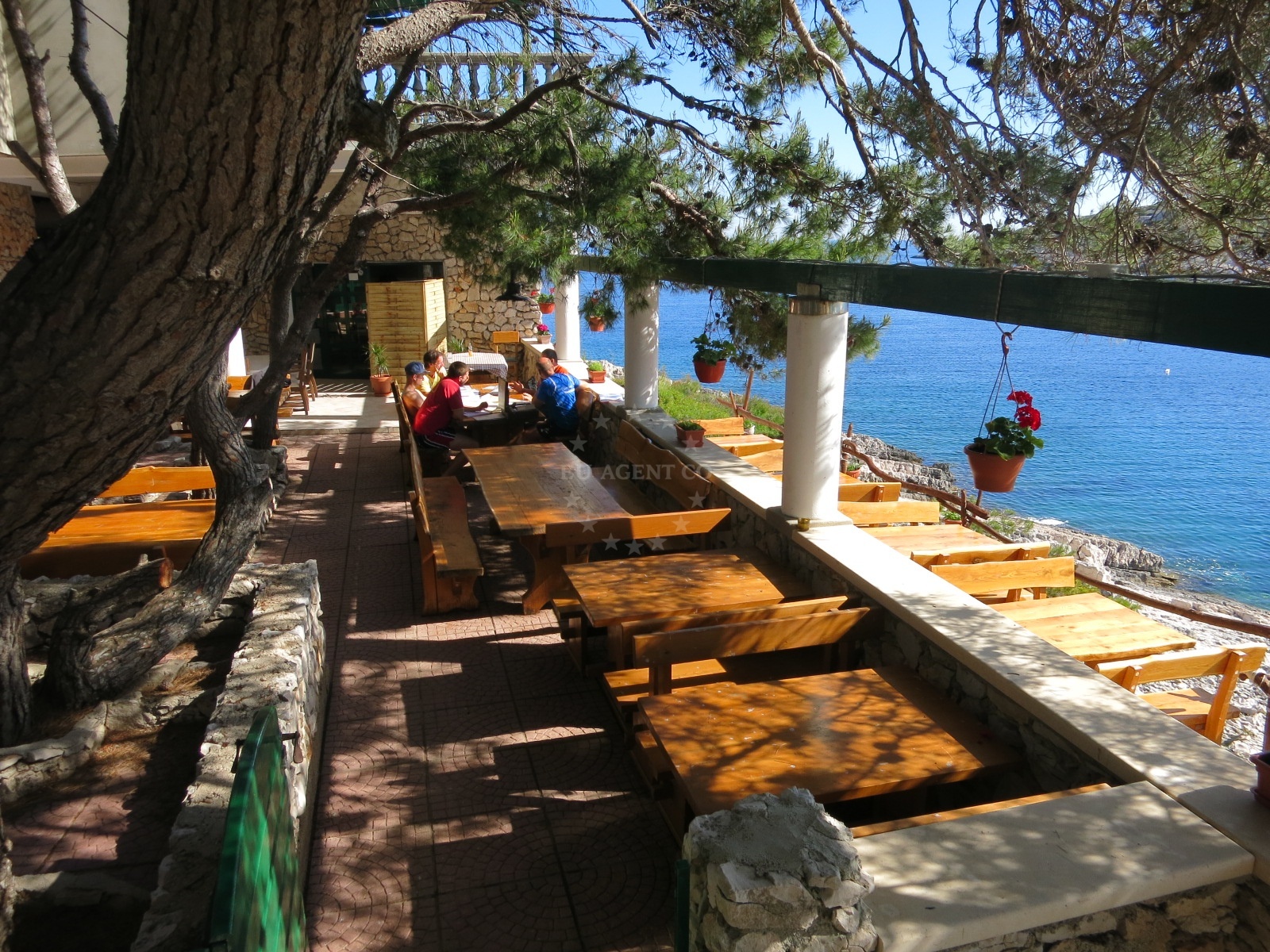 Coastal view near Konoba Tratinska restaurant in Žirje on the island Žirje, Croatia
