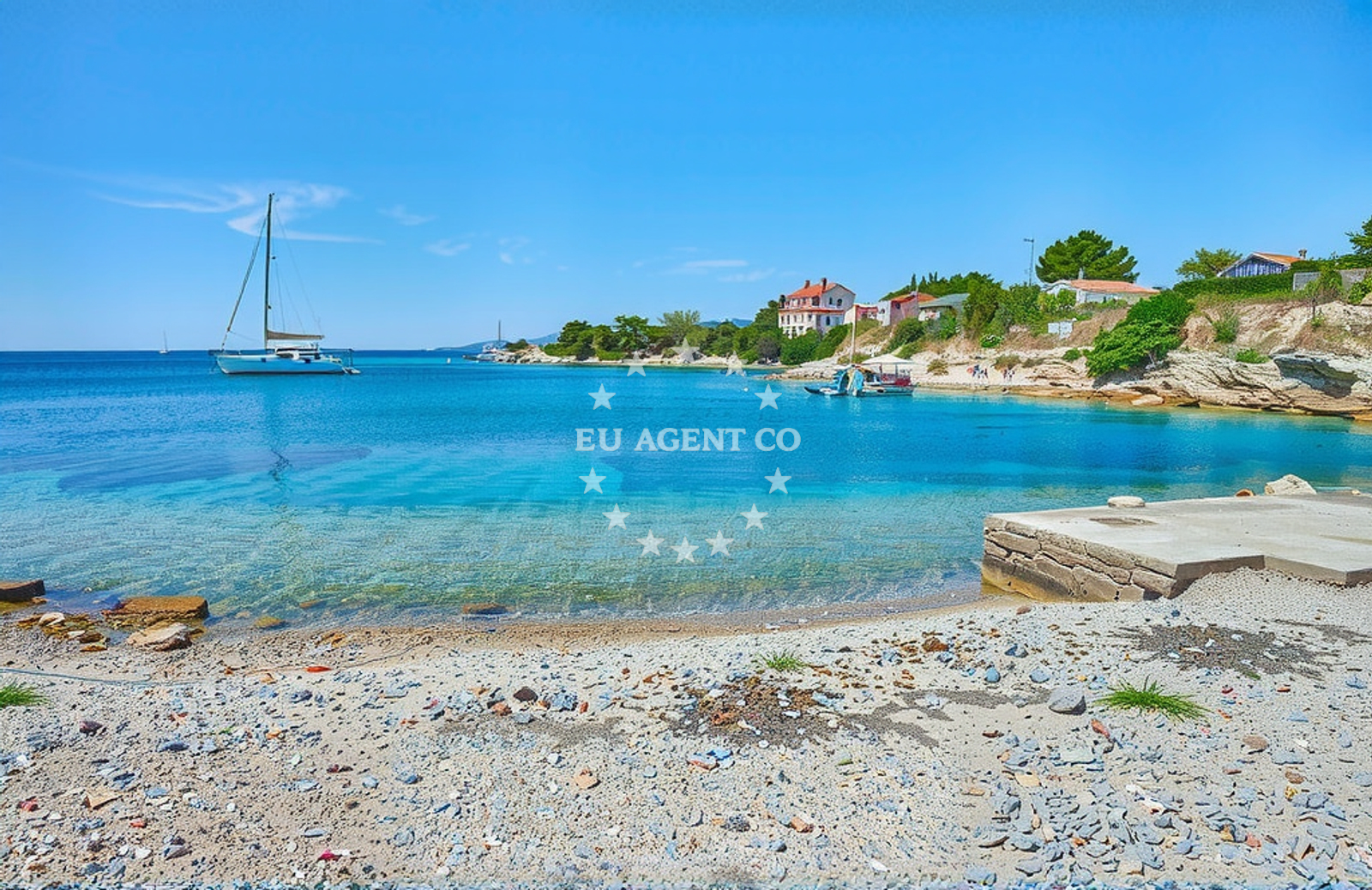 Scenic beach near the restaurant on the island of Žirje