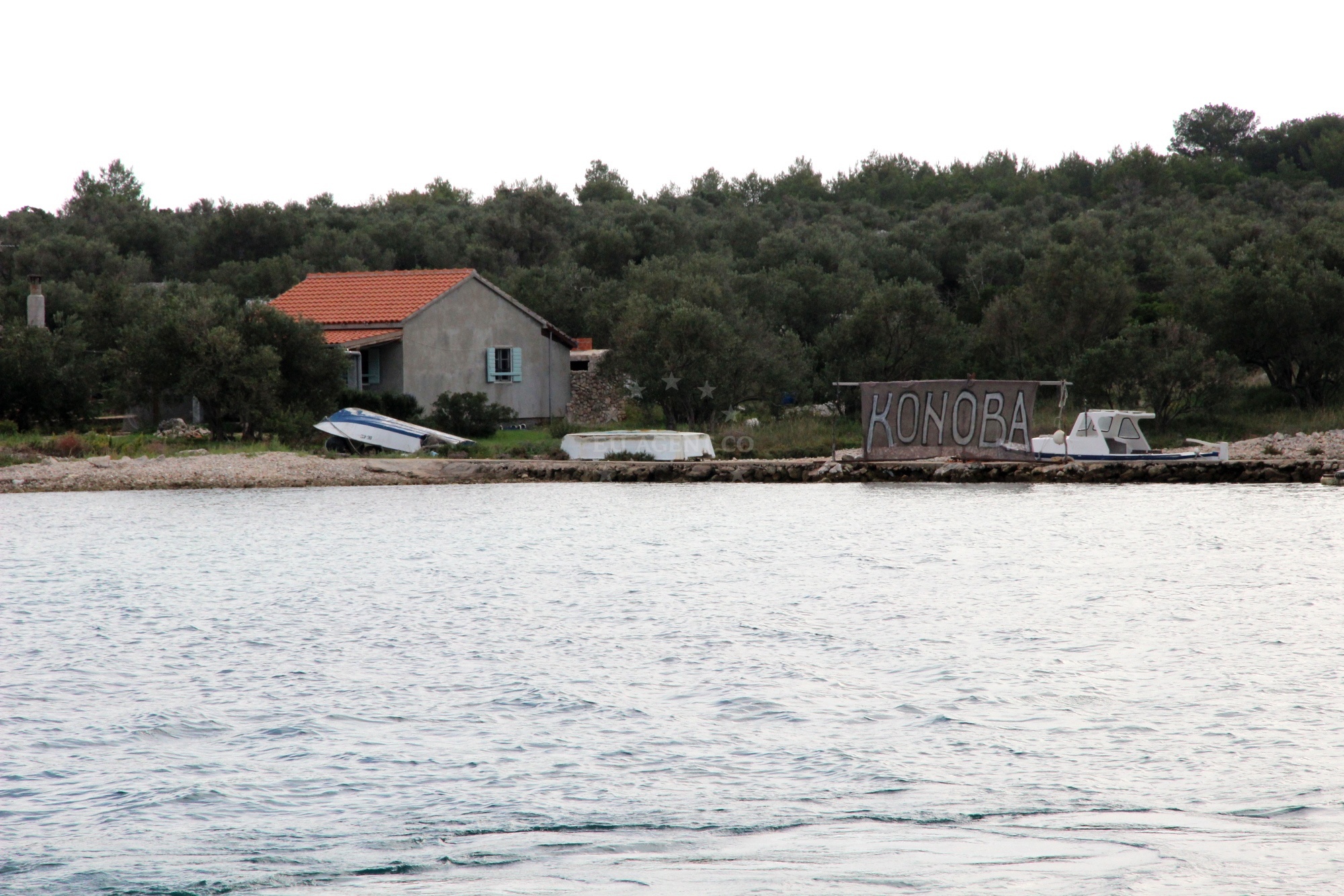 Konoba Zizanj restaurant exterior with Adriatic Sea view