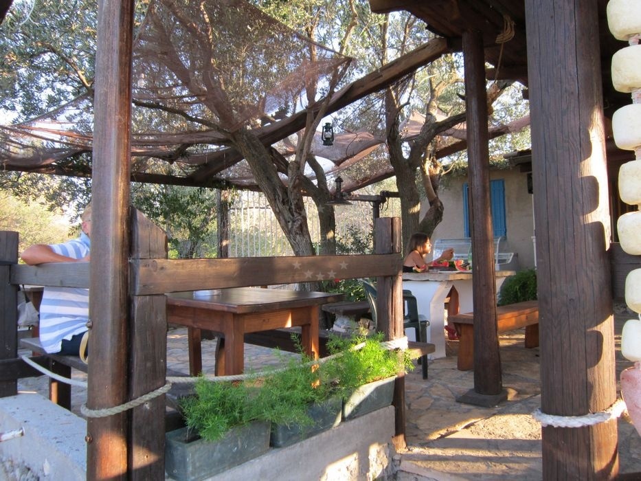 Maslina Restaurant at sunset on Zizanj Island, North Dalmatia, Croatia