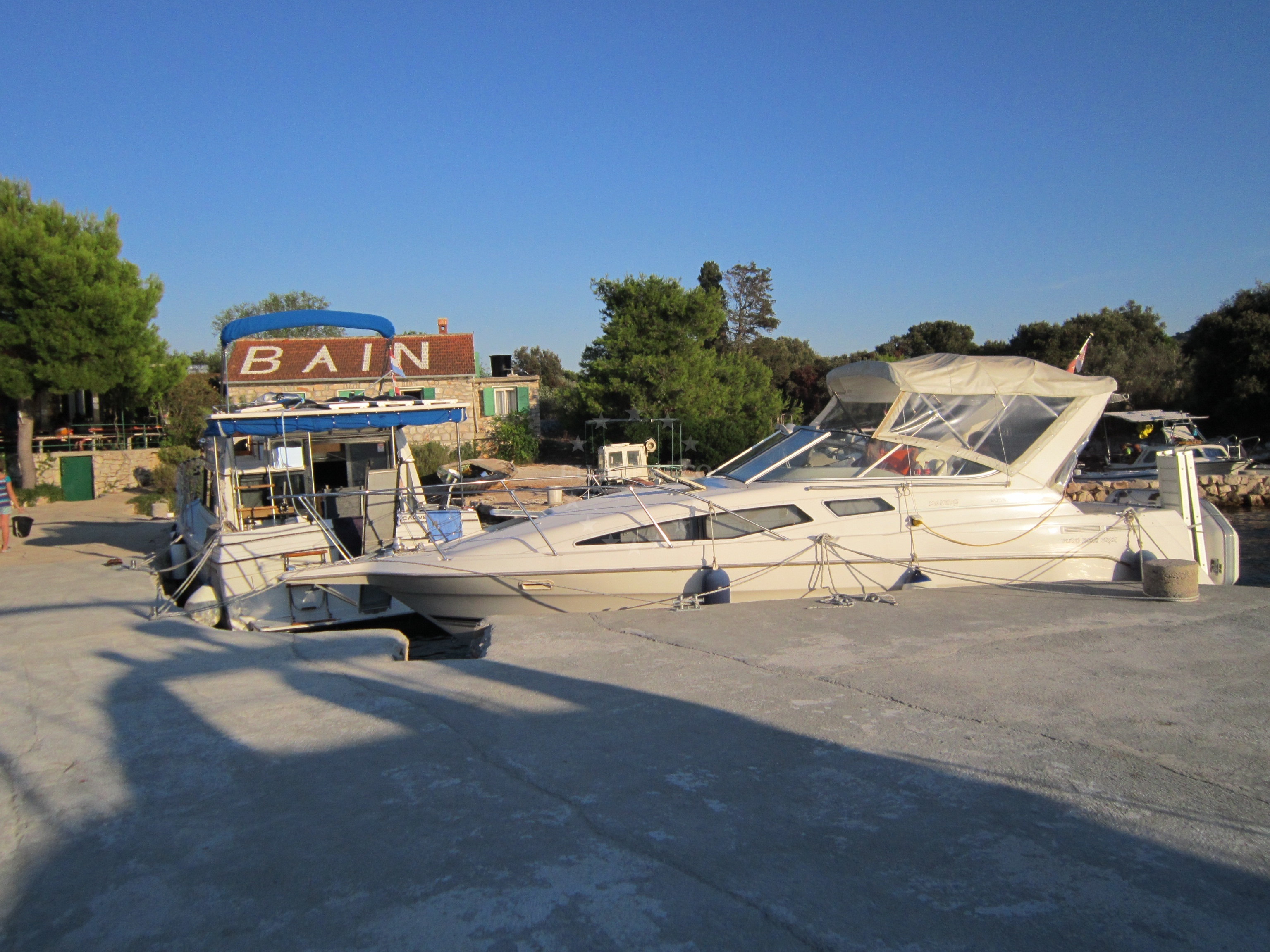 View of Konoba Bain jetty from the restaurant, Zut