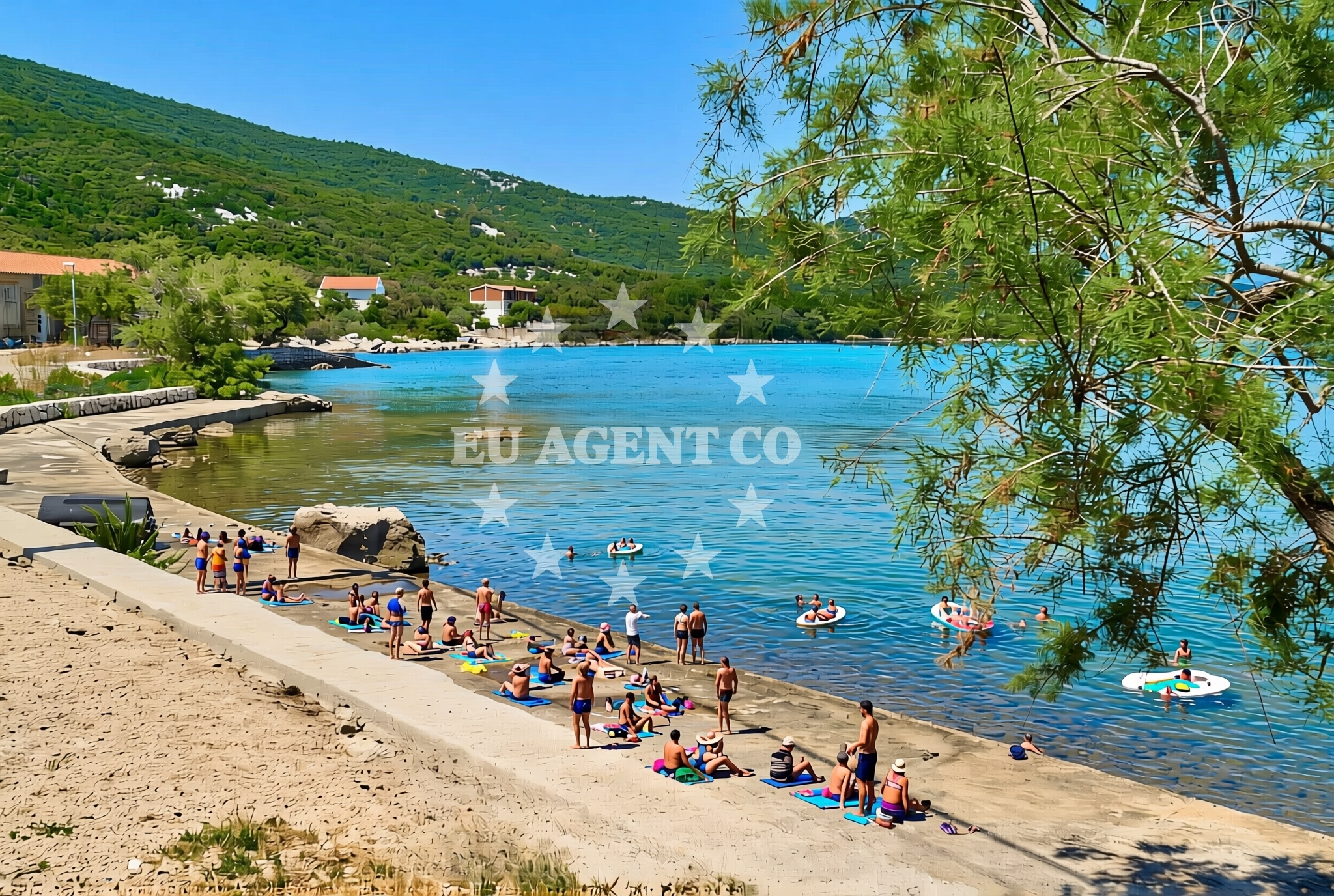 Restaurant terrace with panoramic views of Brijesta Beach