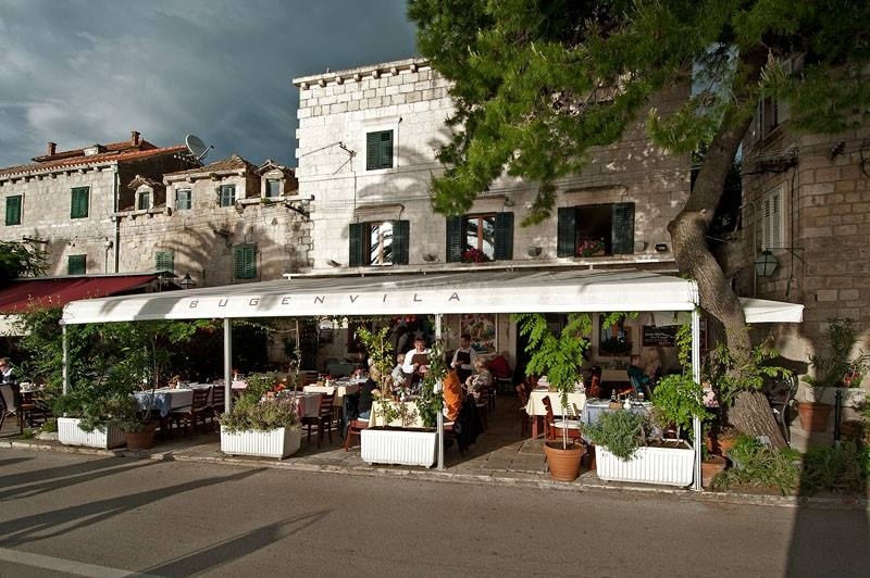 Bugenvila Restaurant in Cavtat, South Dalmatia, overlooking the Adriatic Sea