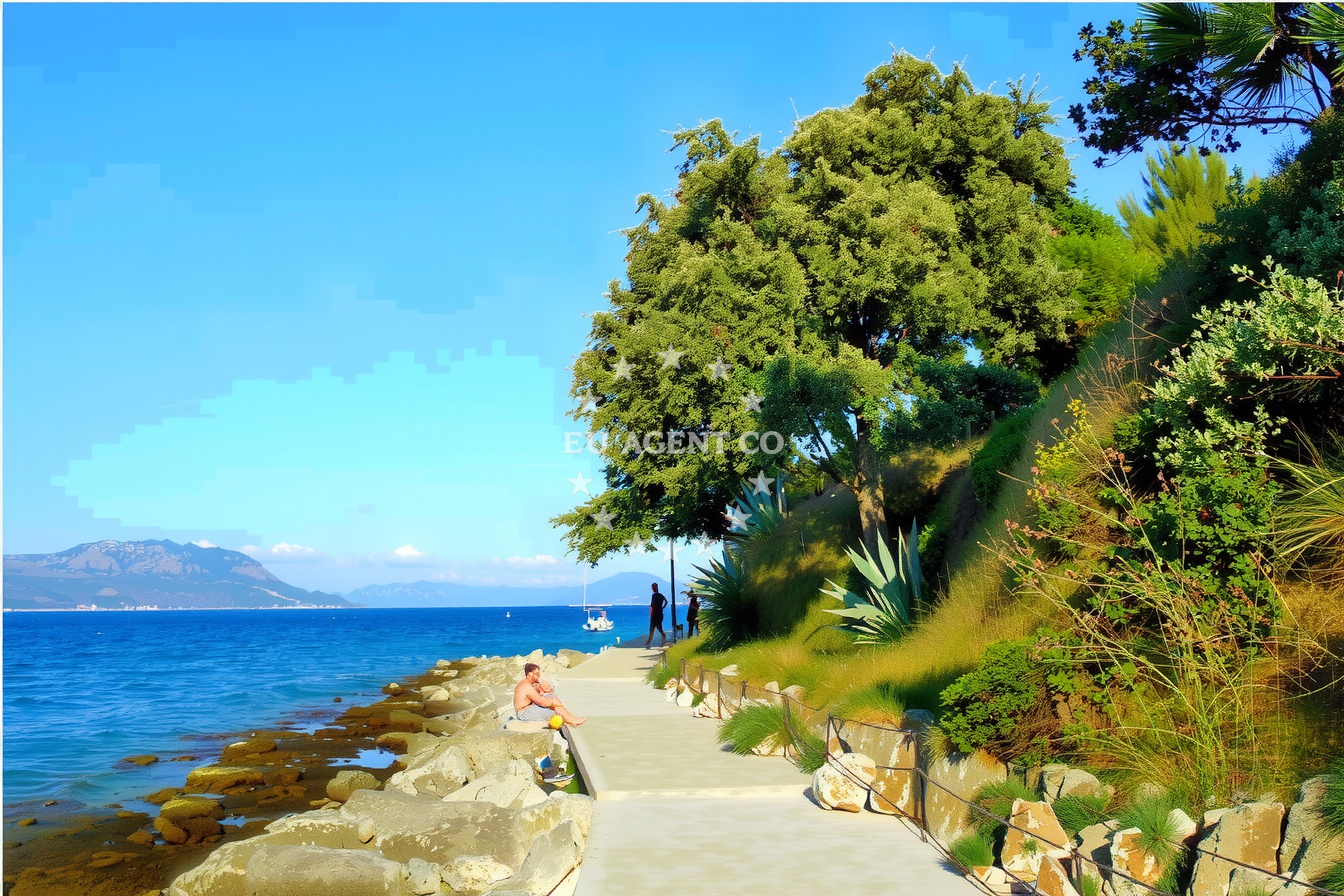 Coastal view of Brna, Korcula, with traditional architecture
