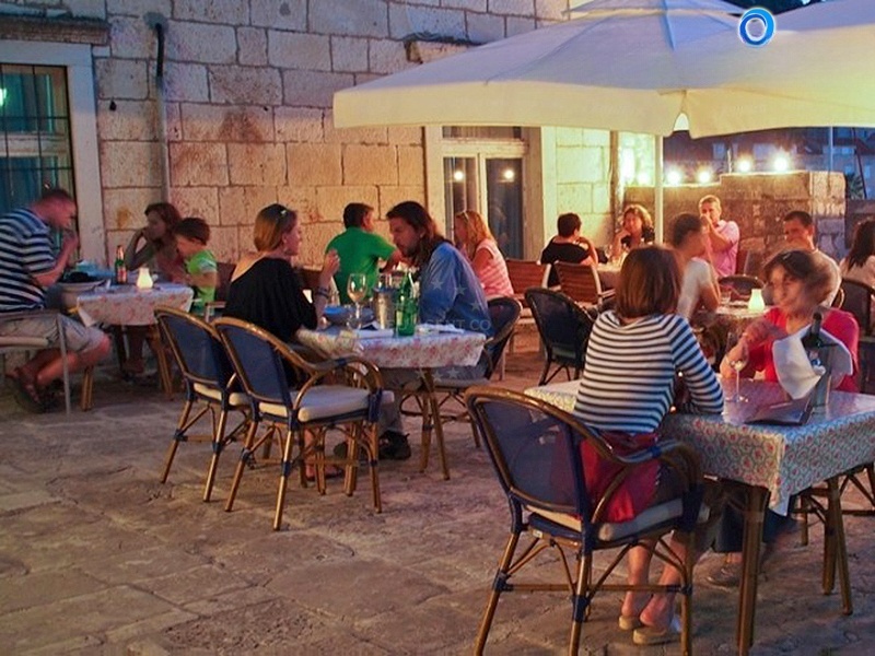 Dining area at Aterina Restaurant, Korčula