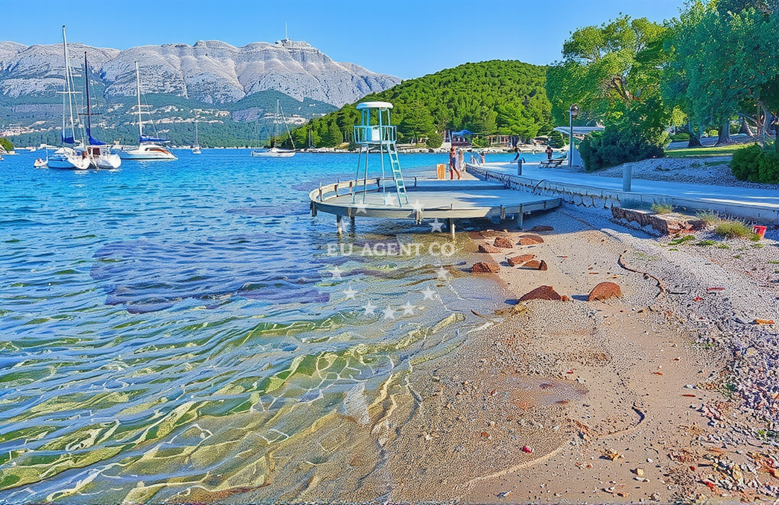 Tranquil village setting of Konoba Belin near Korcula town, Croatia