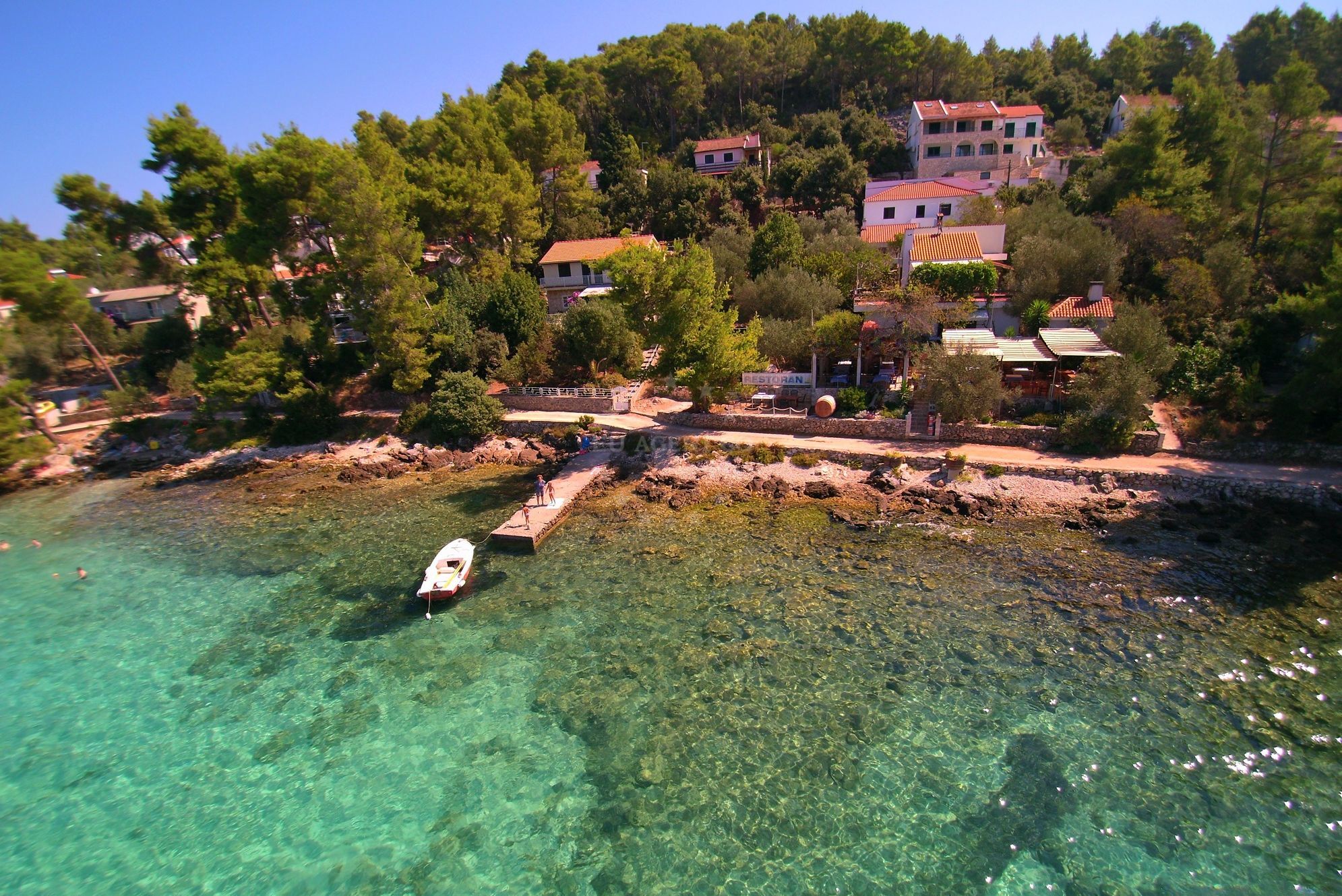 Sunset view from Restaurant Siloko terrace, Vela Luka