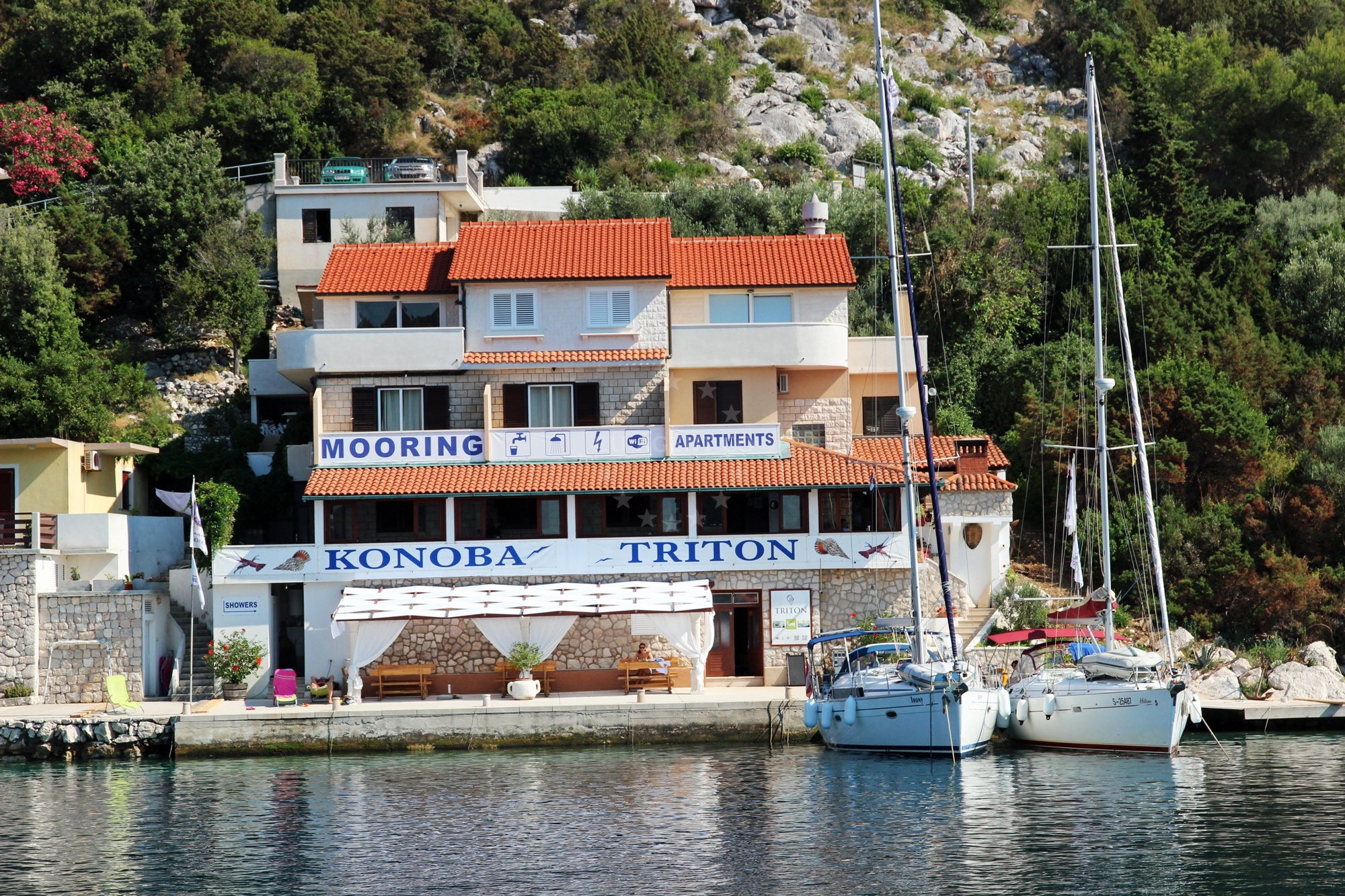 Triton Restaurant exterior with sea view