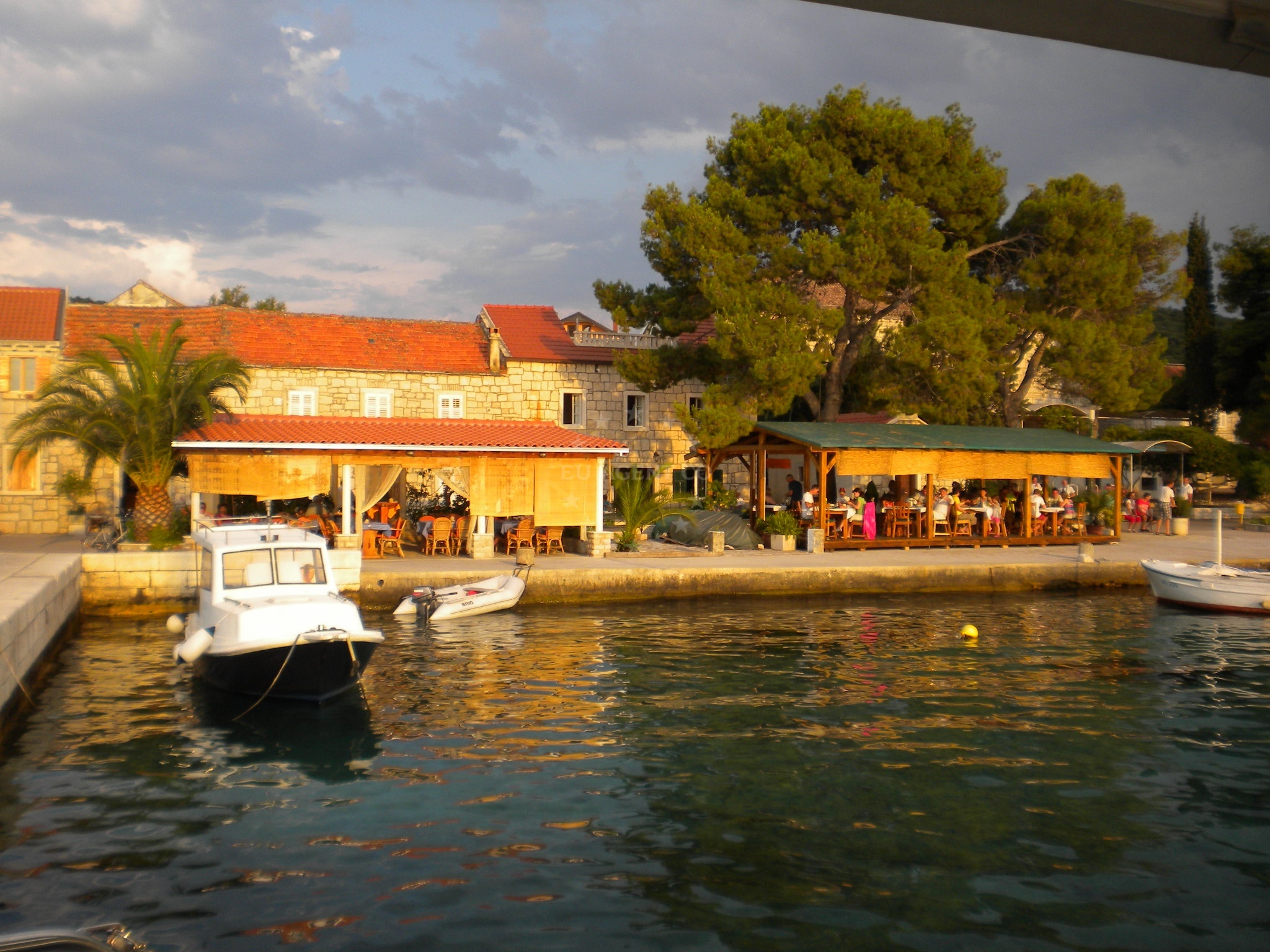 Restaurant in Loviste, South Dalmatia, Croatia with a view of the Adriatic Sea