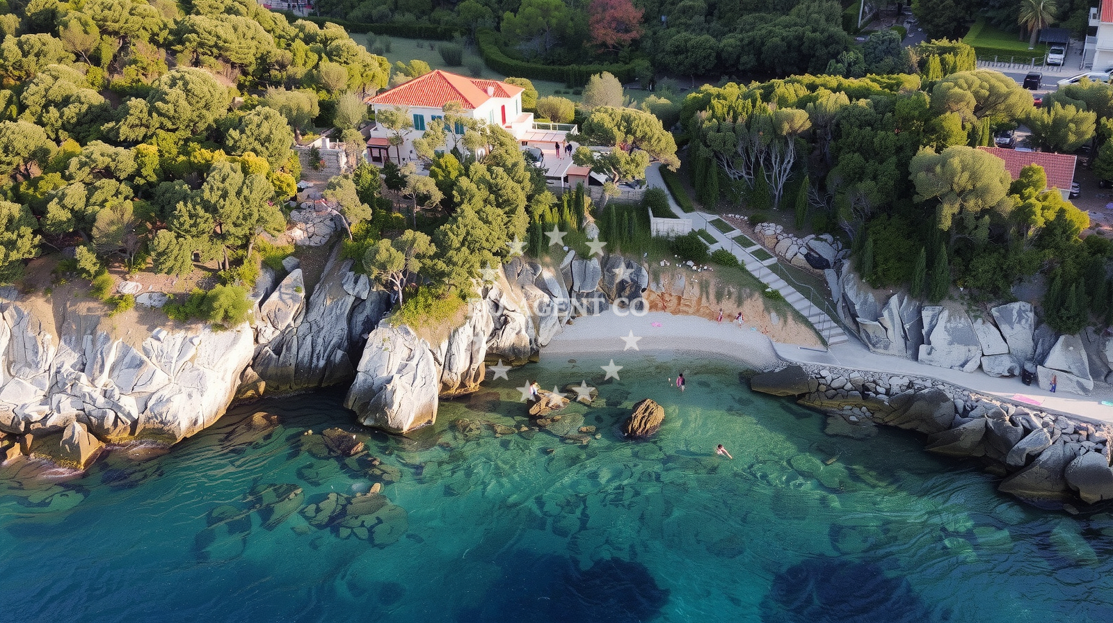 Anchorage near Kozarica, Mljet, with boats and scenic coastal views