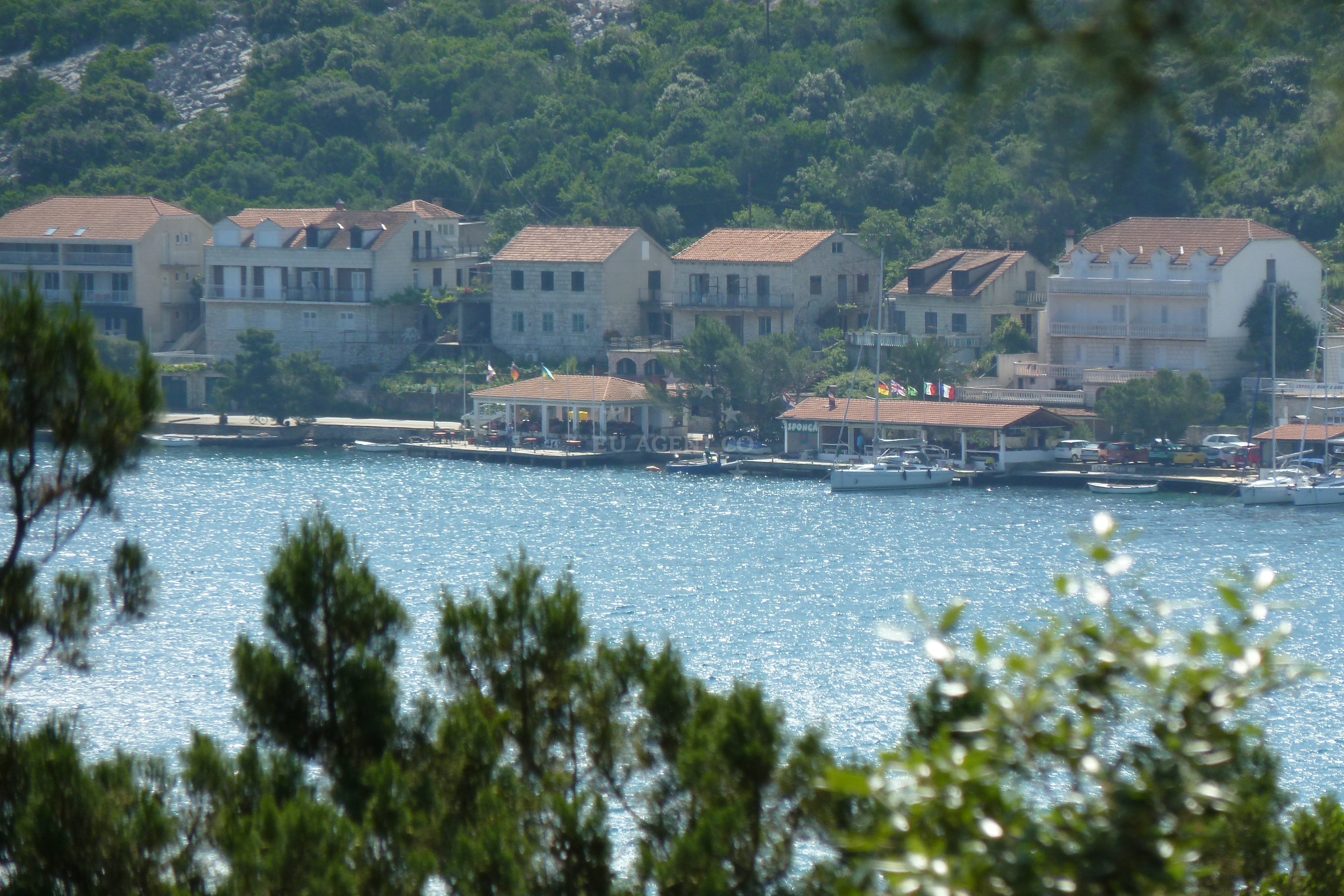 View of Polace, Mljet island, Croatia with Adriatic Sea backdrop