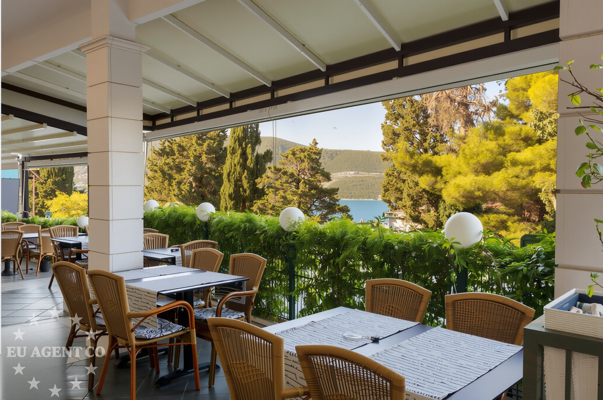 Restaurant in Opuzen, South Dalmatia, overlooking the Adriatic Sea