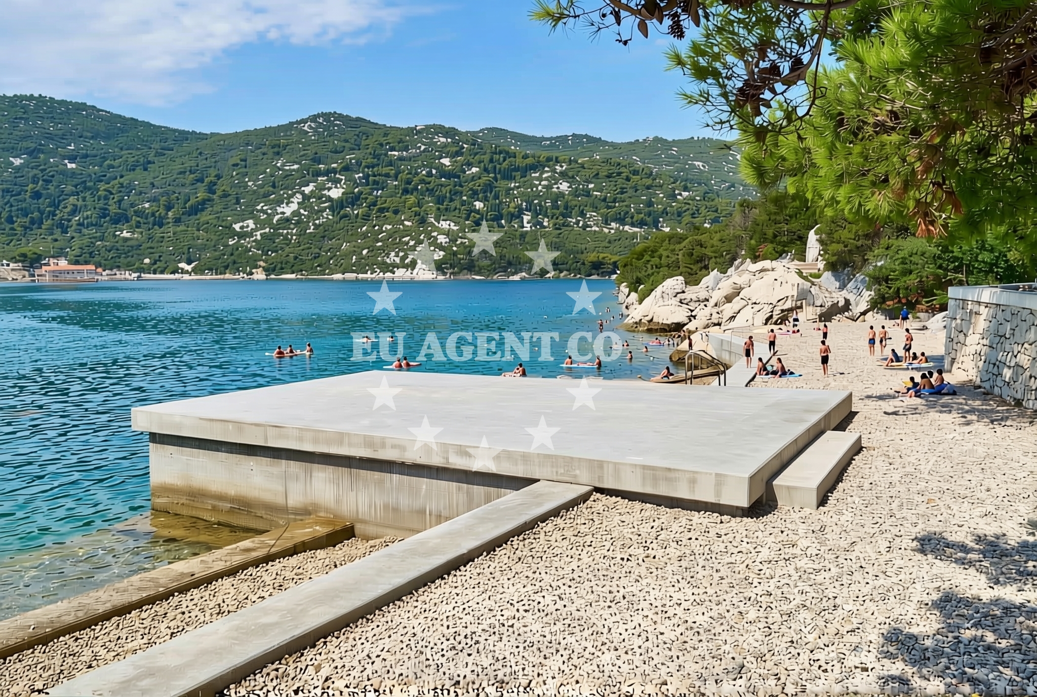 Dining area overlooking Ploče Harbor