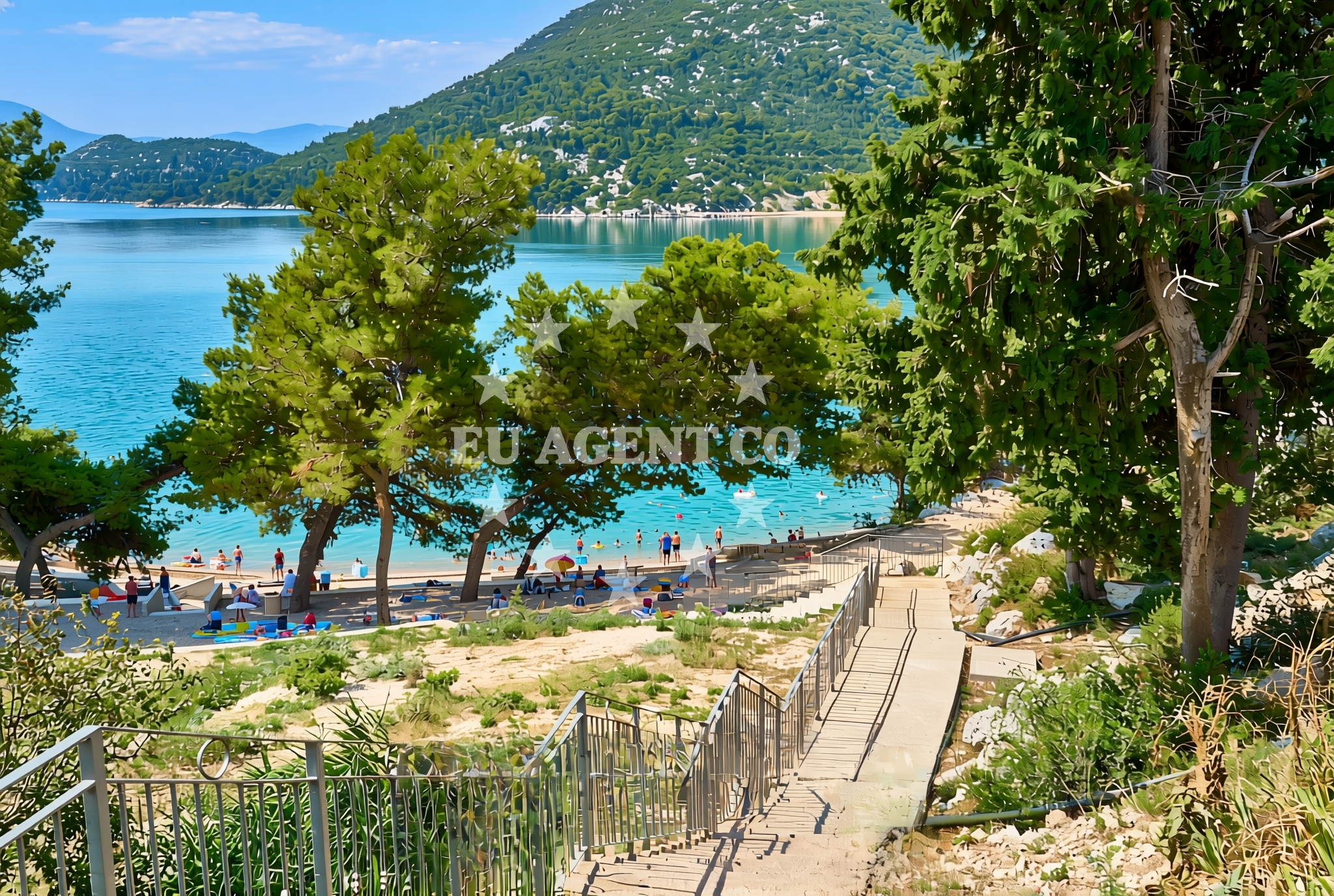 Restaurant exterior with Adriatic Sea in the background