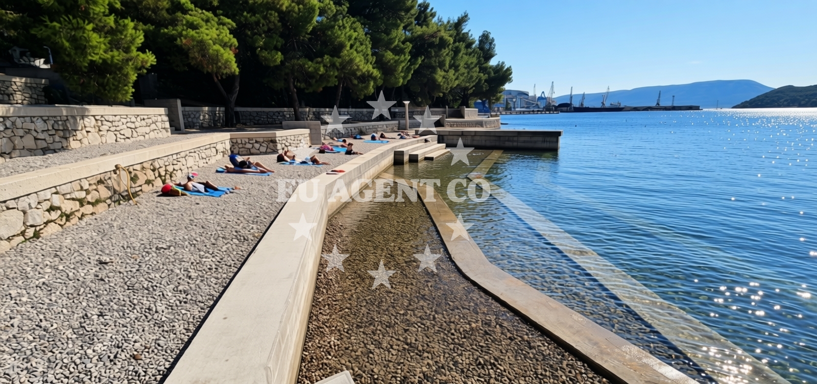 Sailboats moored near the restaurant