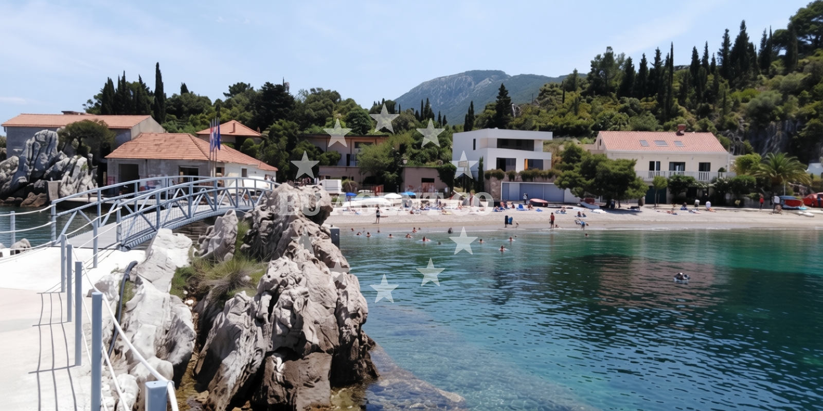 Outdoor dining terrace overlooking the Adriatic Sea at Trpanj Restaurant