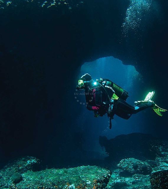 Diving in caves, Croatia