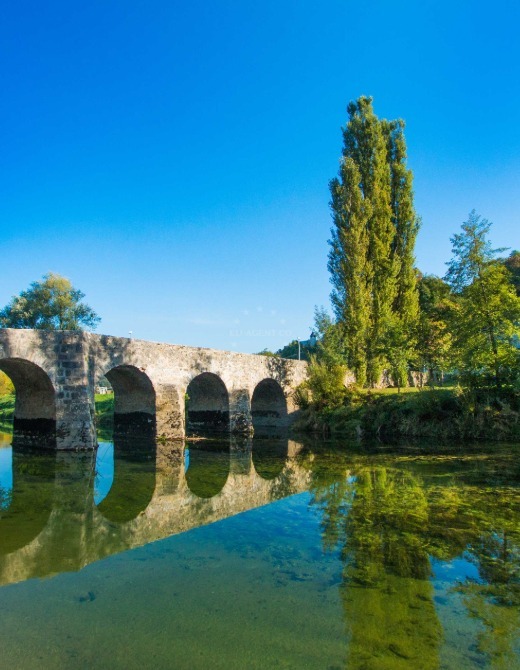 The stone bridge on the river Dobra