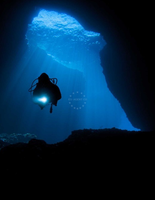 Diving in caves, Croatia