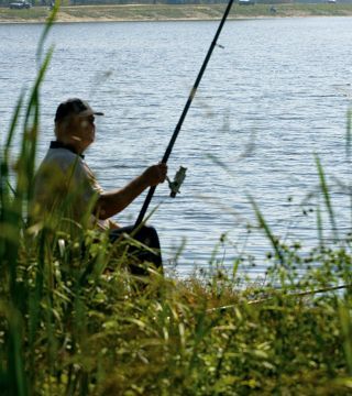 Fisherman on the river Sava