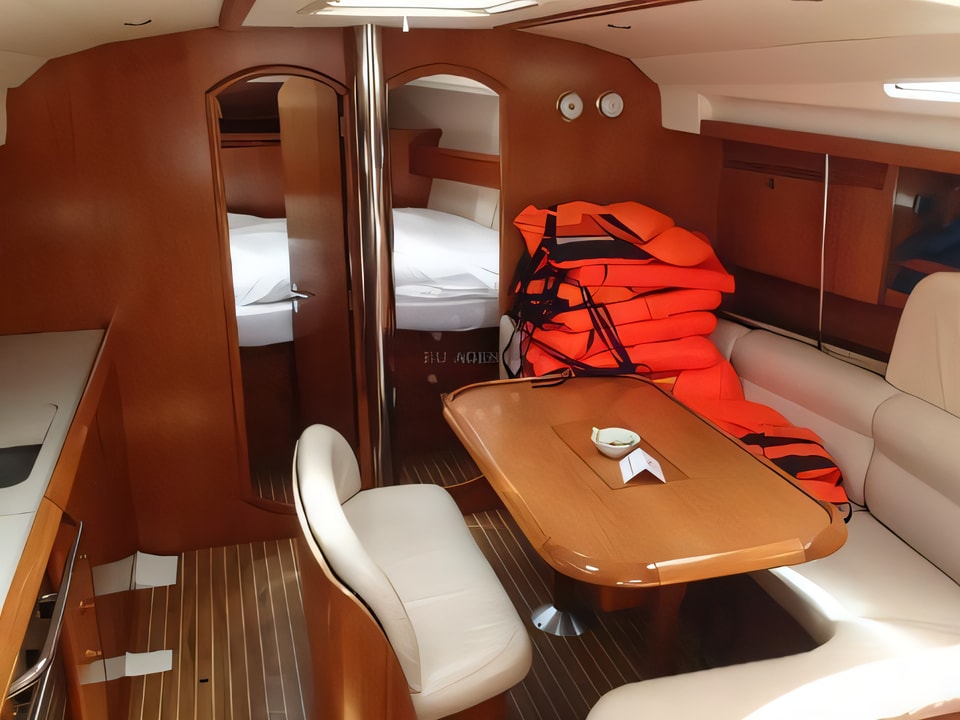 Interior of Sun Odyssey 45 sail boat with 4 cabins Croatia yacht charter