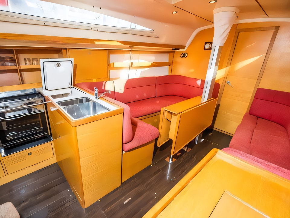 Interior of Elan 340 sail boat with 2 cabins Croatia yacht charter