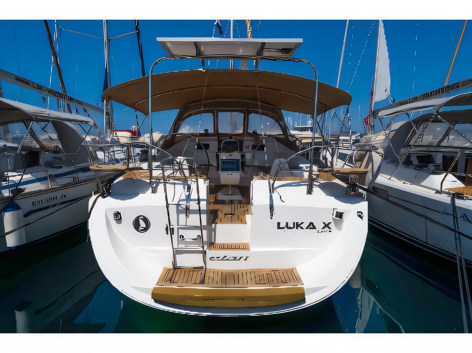 Exterior overview of Elan 434 Impression sail boat for charter from Biograd Kornati in the Zadar sailing area Croatia